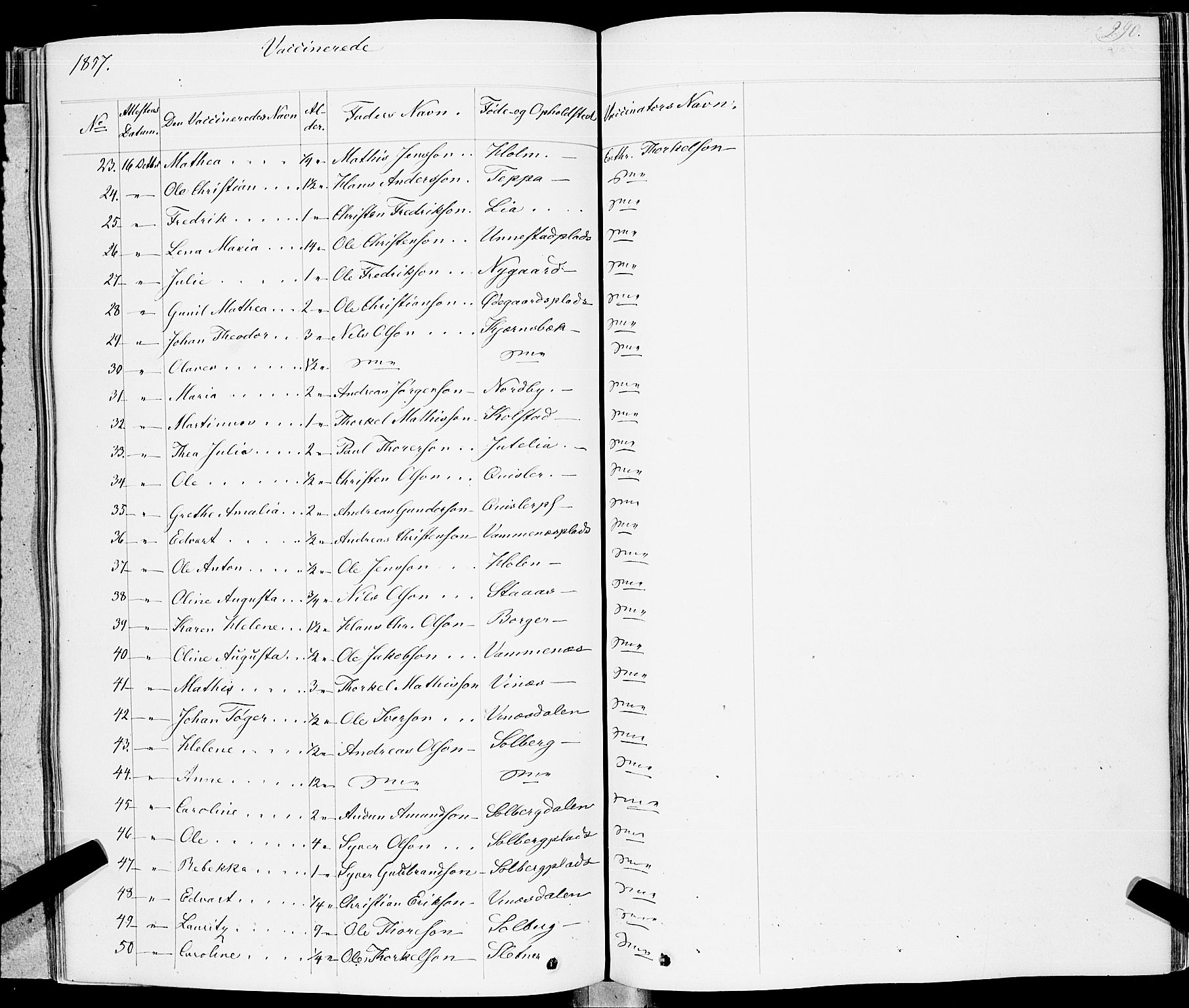 Skiptvet prestekontor Kirkebøker, AV/SAO-A-20009/F/Fa/L0006: Parish register (official) no. 6, 1839-1860, p. 290