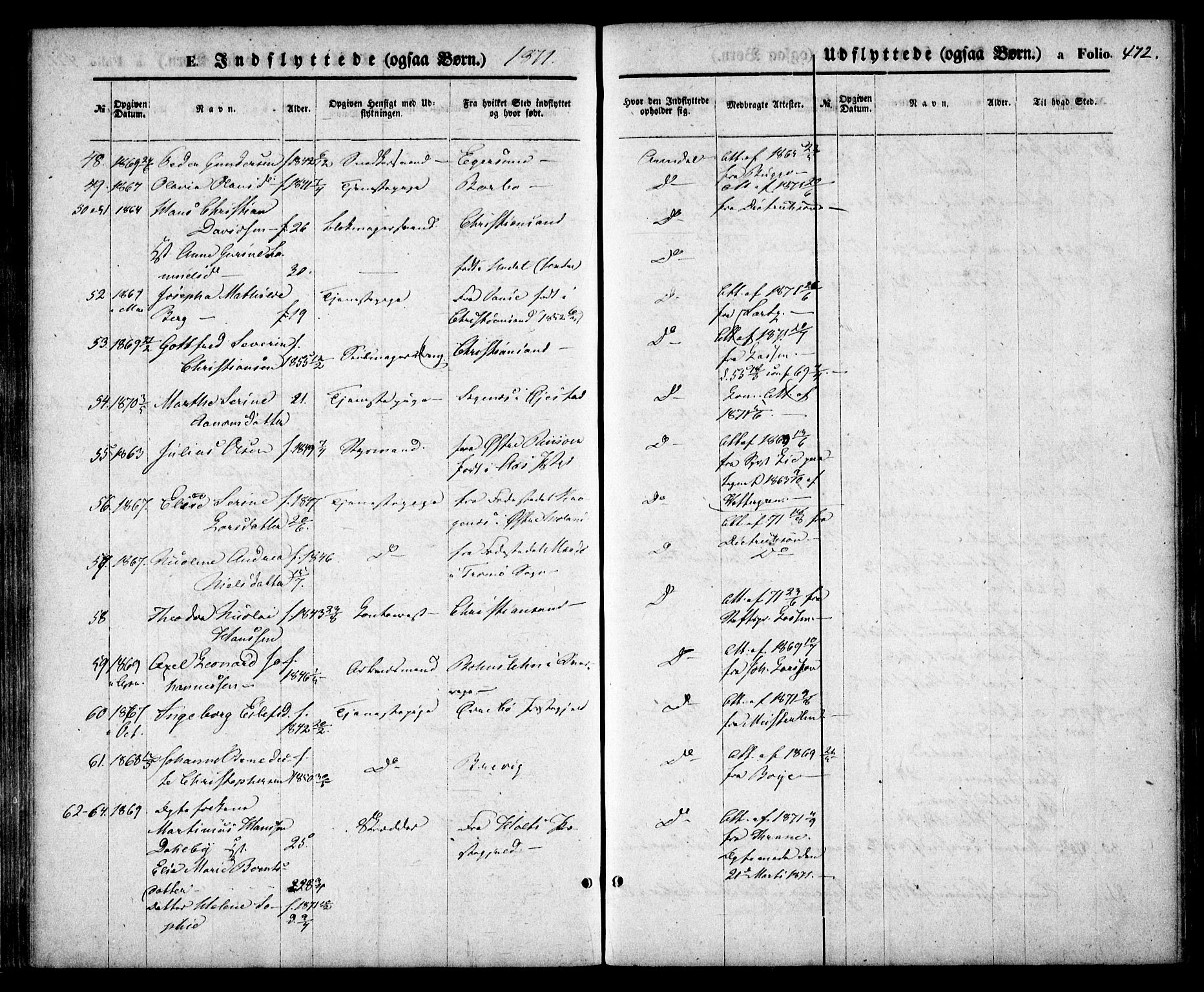 Arendal sokneprestkontor, Trefoldighet, AV/SAK-1111-0040/F/Fa/L0007: Parish register (official) no. A 7, 1868-1878, p. 472