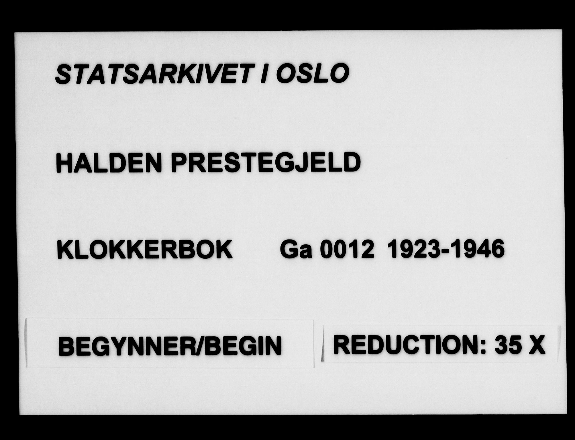 Halden prestekontor Kirkebøker, AV/SAO-A-10909/G/Ga/L0012: Parish register (copy) no. 12, 1923-1946