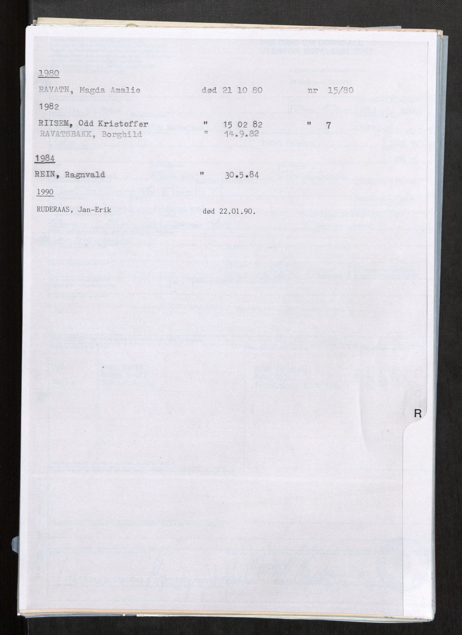 Vefsn lensmannskontor, SAT/A-5714/4/Gh/L0001: Dødsfallprotokoll, 1973-1990, p. 429