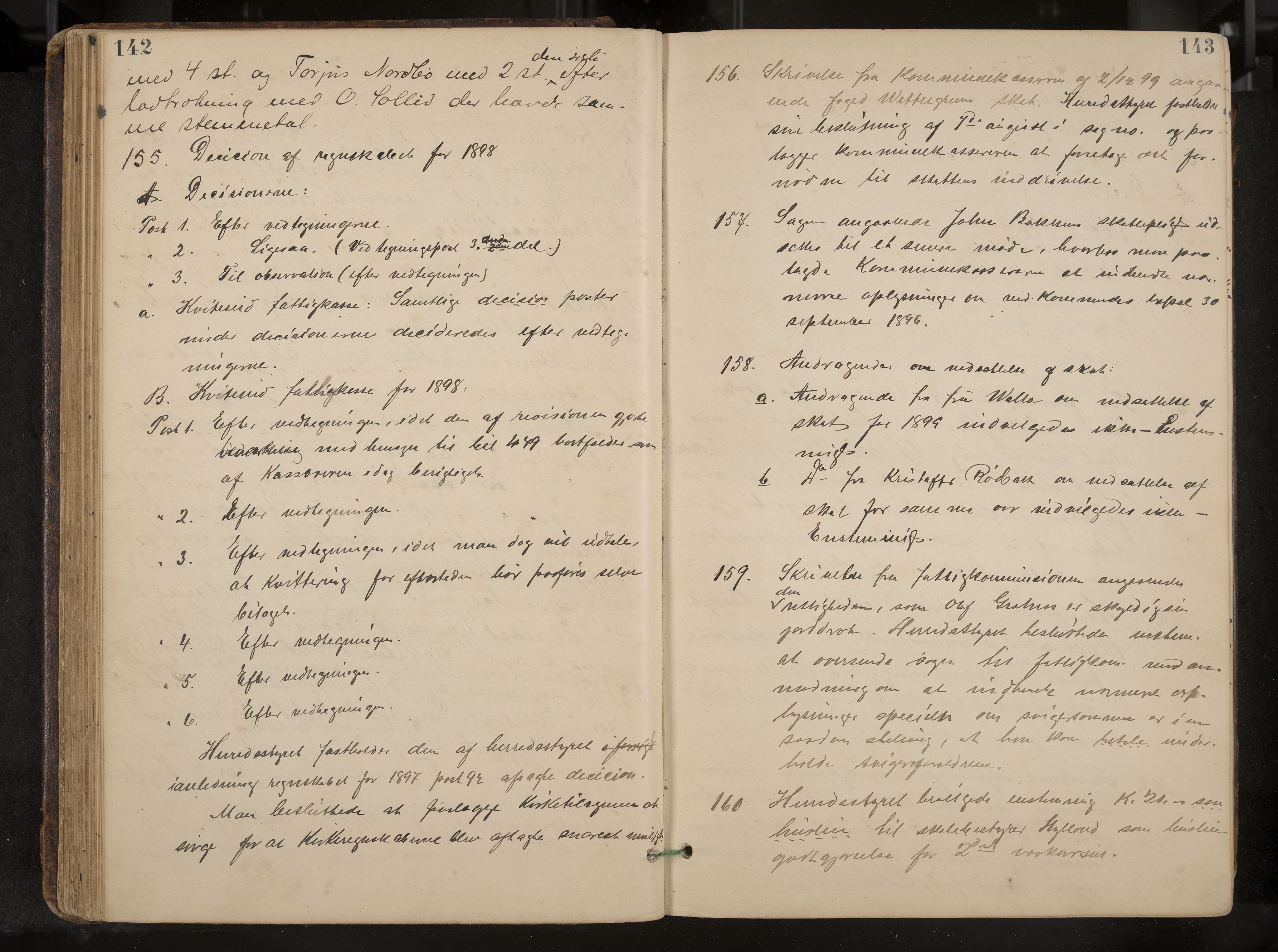 Kviteseid formannskap og sentraladministrasjon, IKAK/0829021/A/Aa/L0004: Møtebok, 1896-1911, p. 142-143