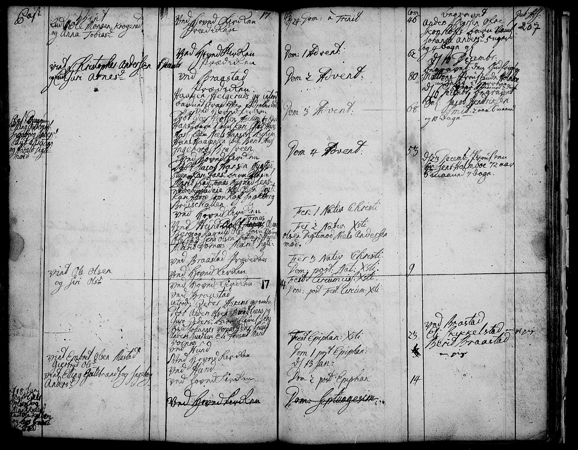 Vardal prestekontor, SAH/PREST-100/H/Ha/Haa/L0001: Parish register (official) no. 1, 1706-1748, p. 207