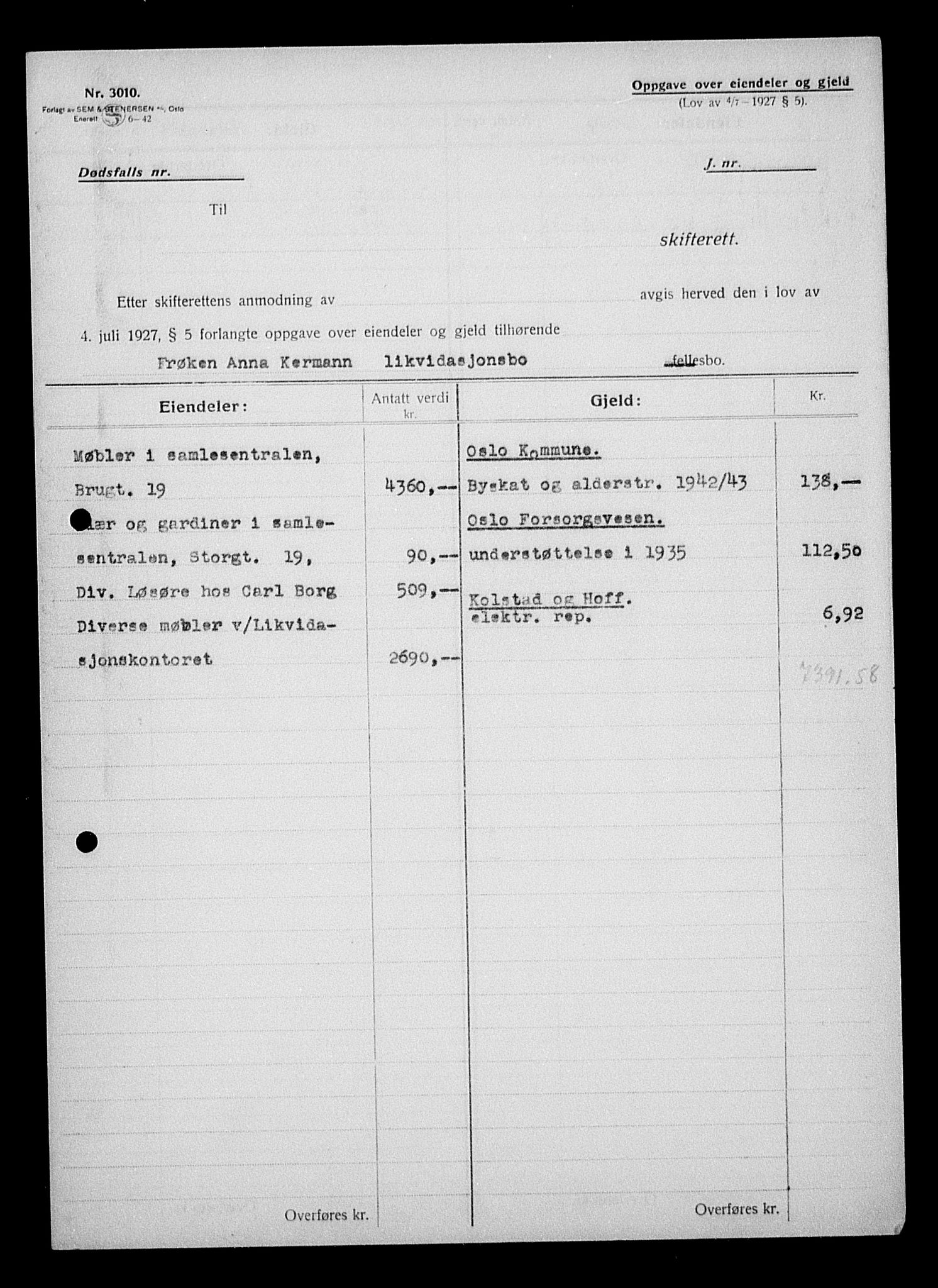 Justisdepartementet, Tilbakeføringskontoret for inndratte formuer, AV/RA-S-1564/H/Hc/Hcc/L0950: --, 1945-1947, p. 538