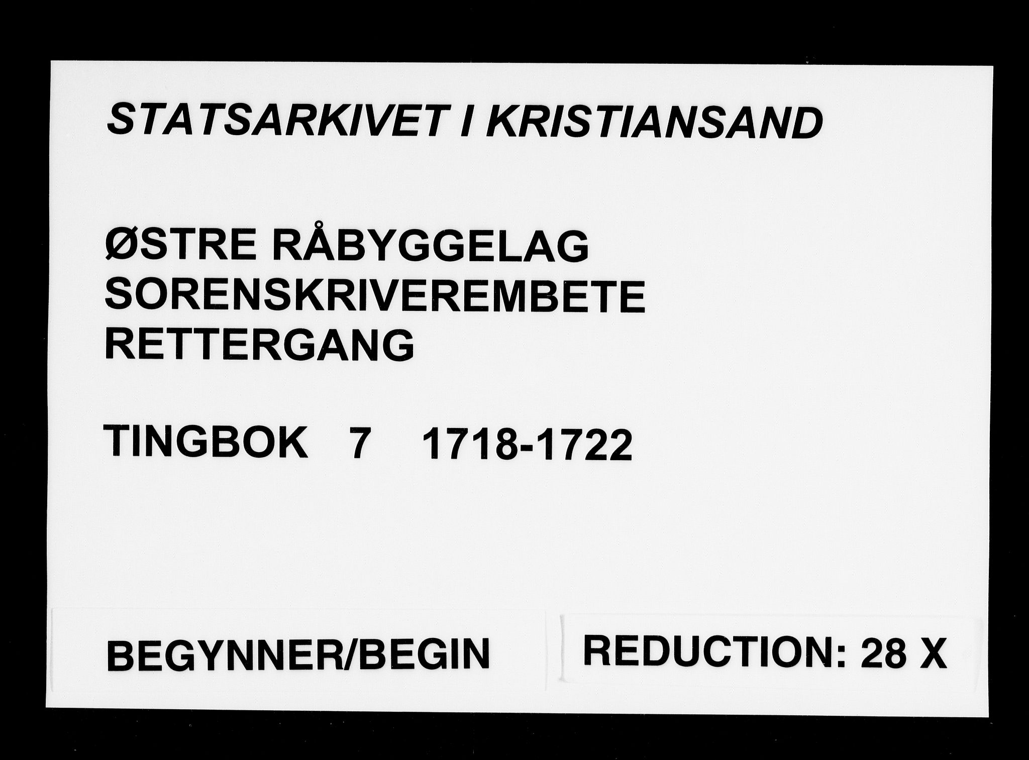 Østre Råbyggelag sorenskriveri, AV/SAK-1221-0016/F/Fa/L0008: Tingbok nr 7, 1718-1722