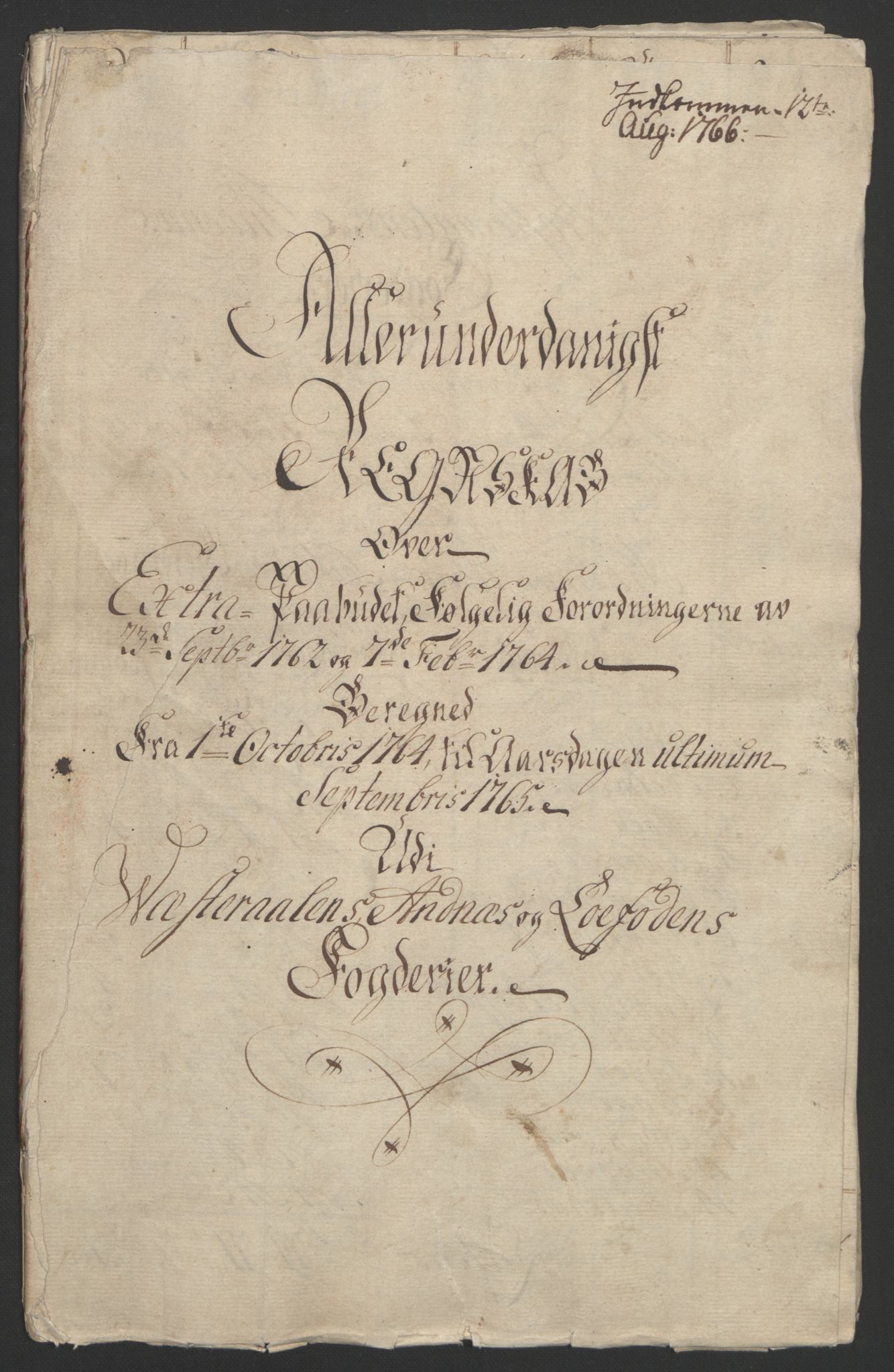Rentekammeret inntil 1814, Reviderte regnskaper, Fogderegnskap, RA/EA-4092/R67/L4747: Ekstraskatten Vesterålen, Andenes og Lofoten, 1762-1766, p. 334