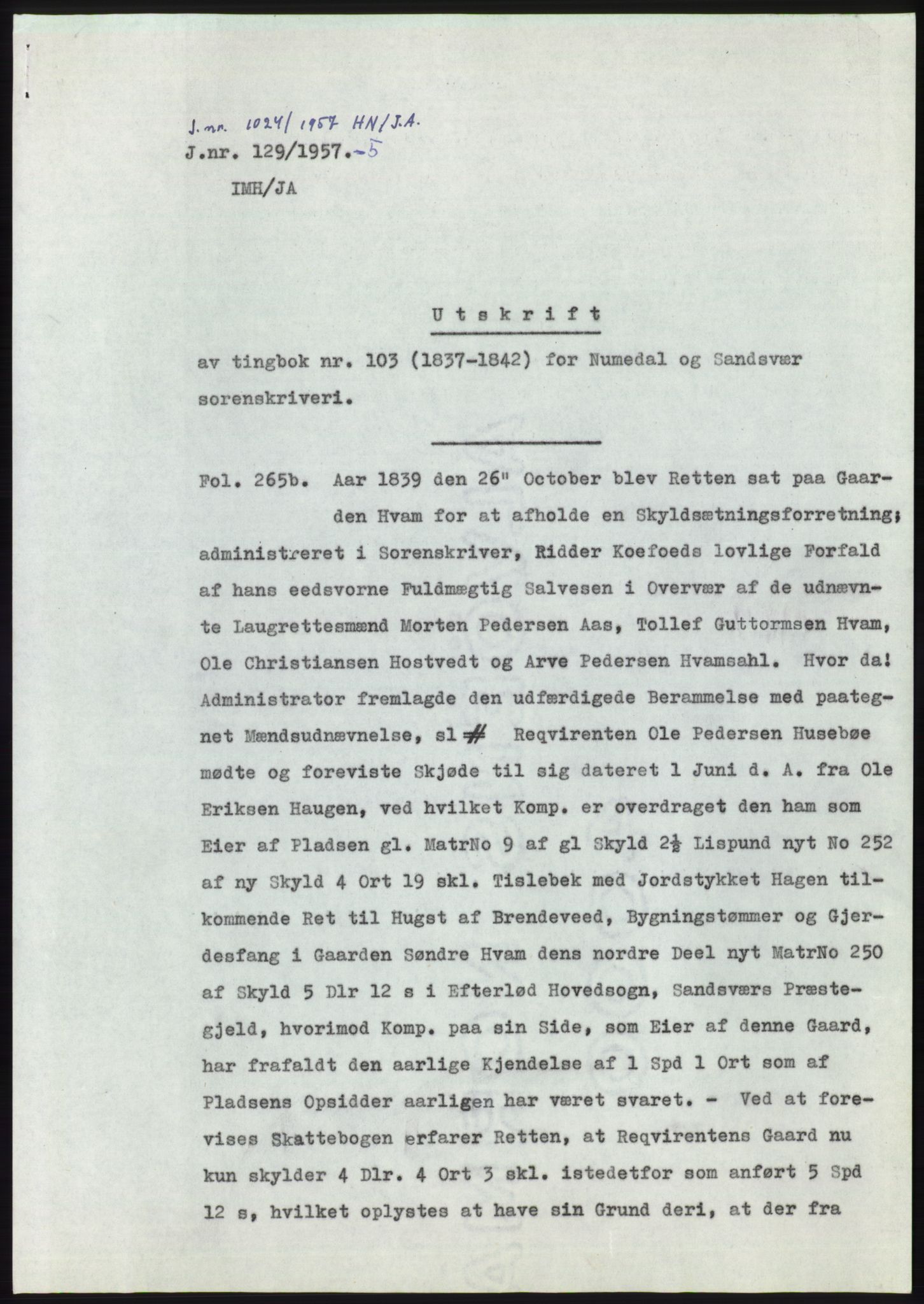 Statsarkivet i Kongsberg, SAKO/A-0001, 1956-1957, p. 168