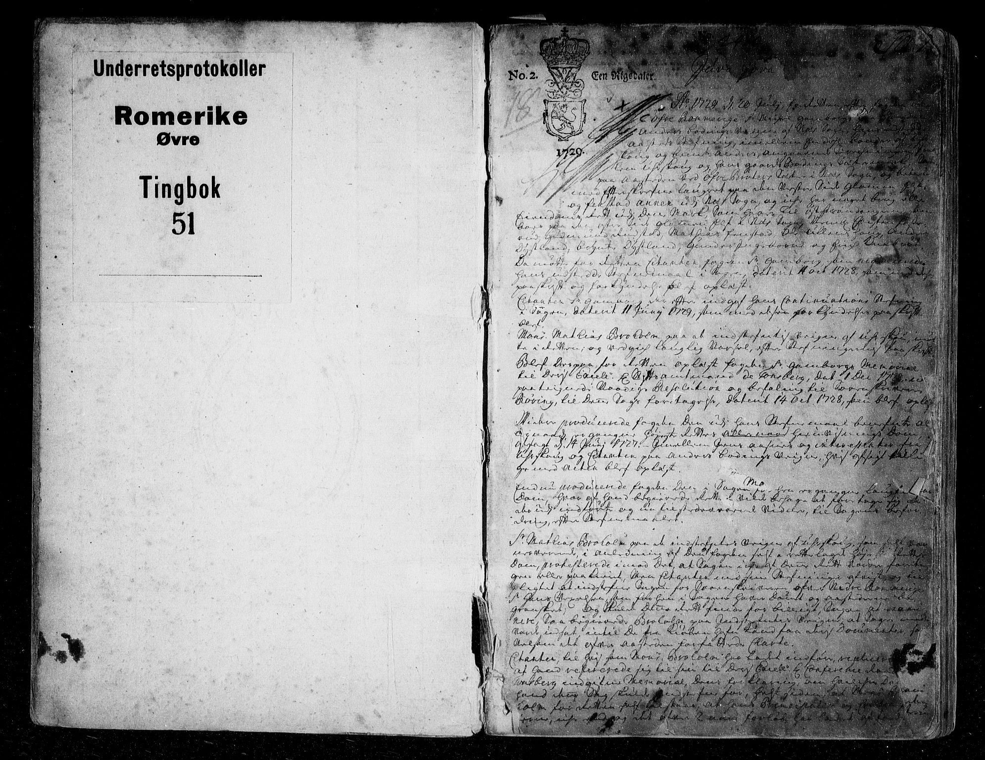 Øvre Romerike sorenskriveri, SAO/A-10649/F/Fb/L0051: Tingbok 51, 1729-1732, p. 0b-1a