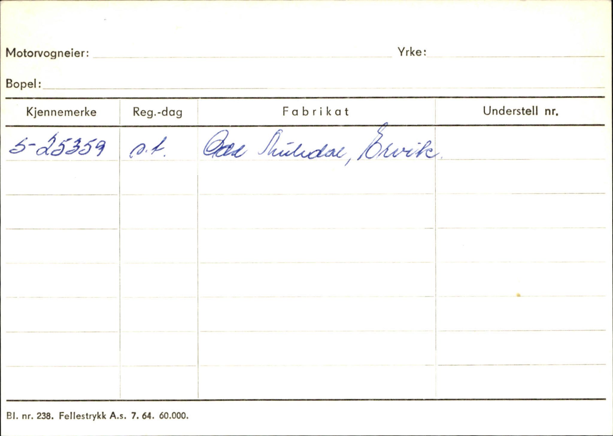 Statens vegvesen, Sogn og Fjordane vegkontor, AV/SAB-A-5301/4/F/L0132: Eigarregister Askvoll A-Å. Balestrand A-Å, 1945-1975, p. 286