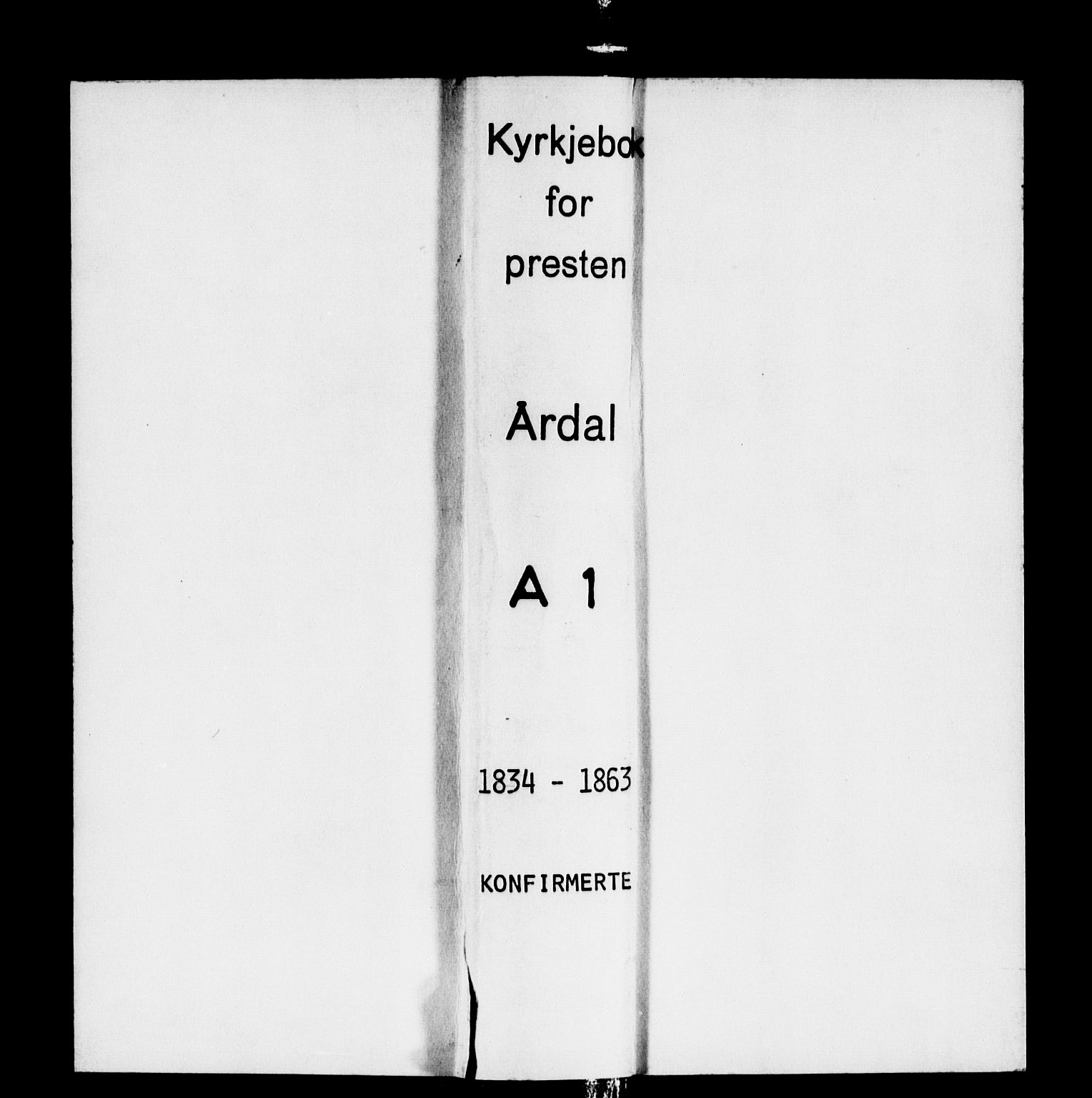 Årdal sokneprestembete, SAB/A-81701: Parish register (official) no. A 1, 1834-1863