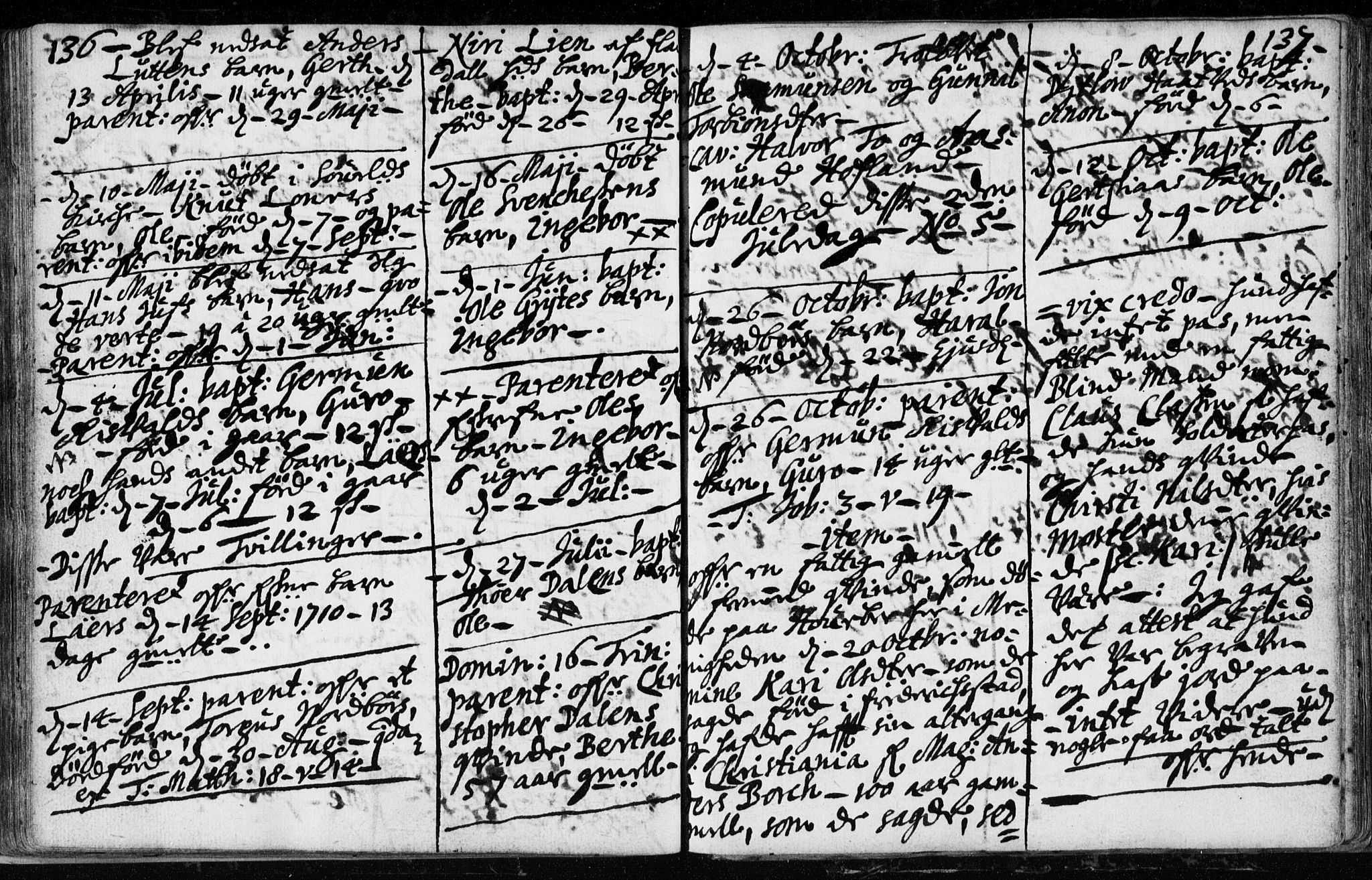 Hjartdal kirkebøker, SAKO/A-270/F/Fa/L0001: Parish register (official) no. I 1, 1685-1714, p. 136-137