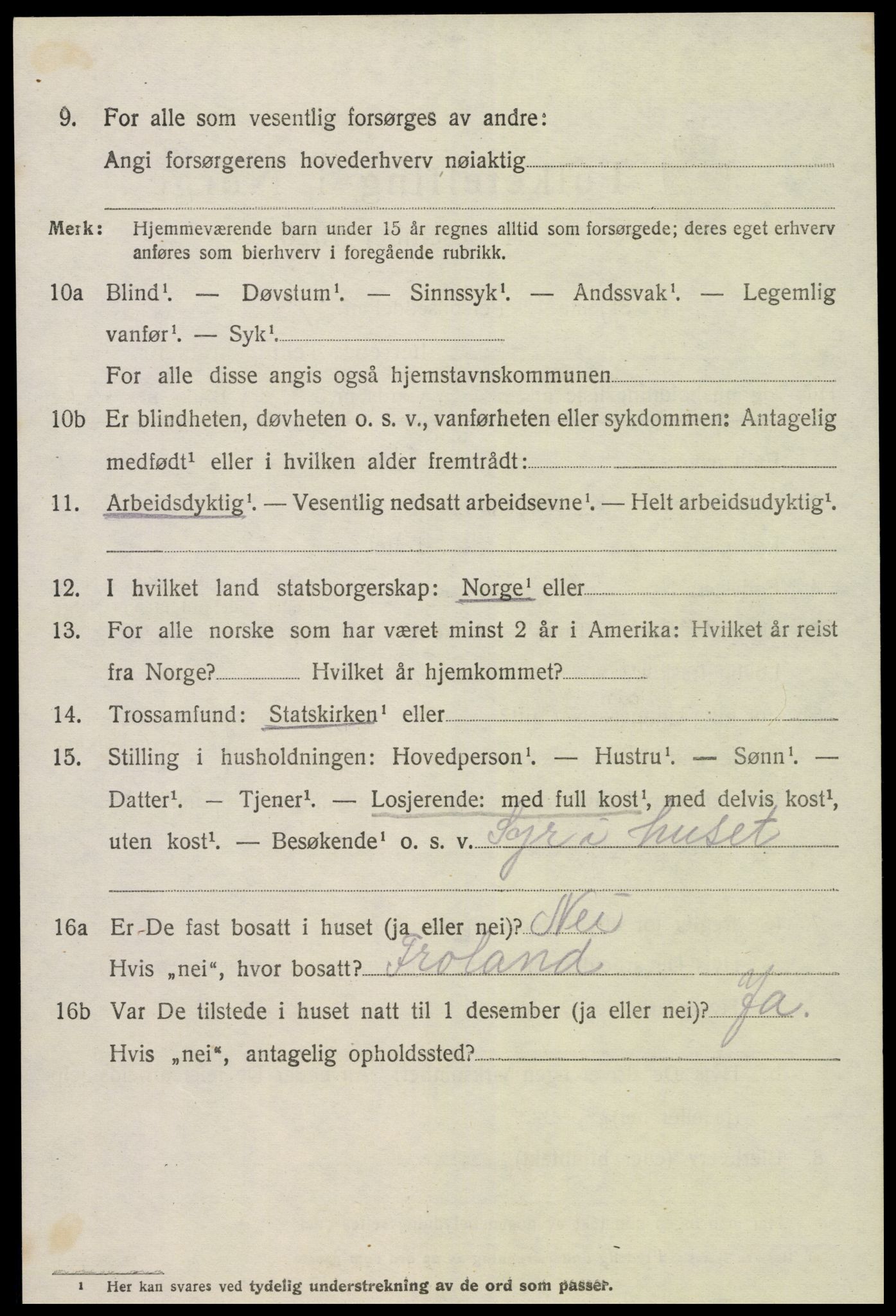 SAK, 1920 census for Øyestad, 1920, p. 3005