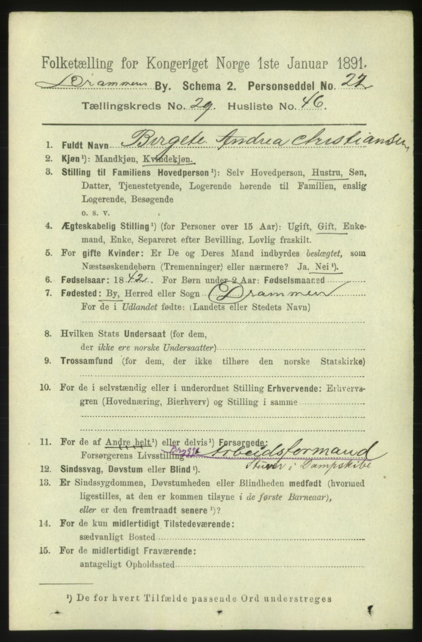 RA, 1891 census for 0602 Drammen, 1891, p. 18065