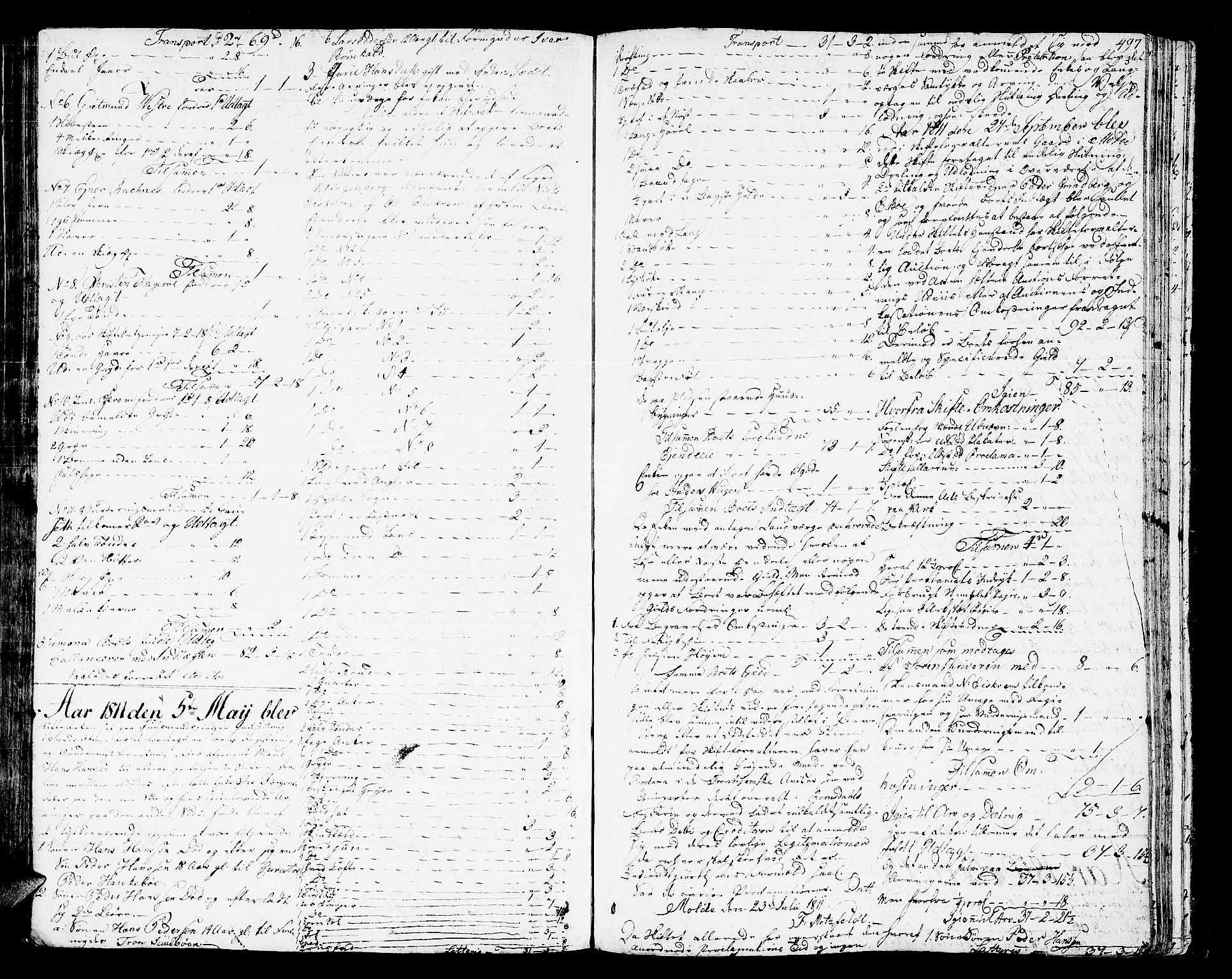Romsdal sorenskriveri, SAT/A-4149/1/3/3A/L0013: Skifteprotokoll, 1802-1812, p. 496b-497a