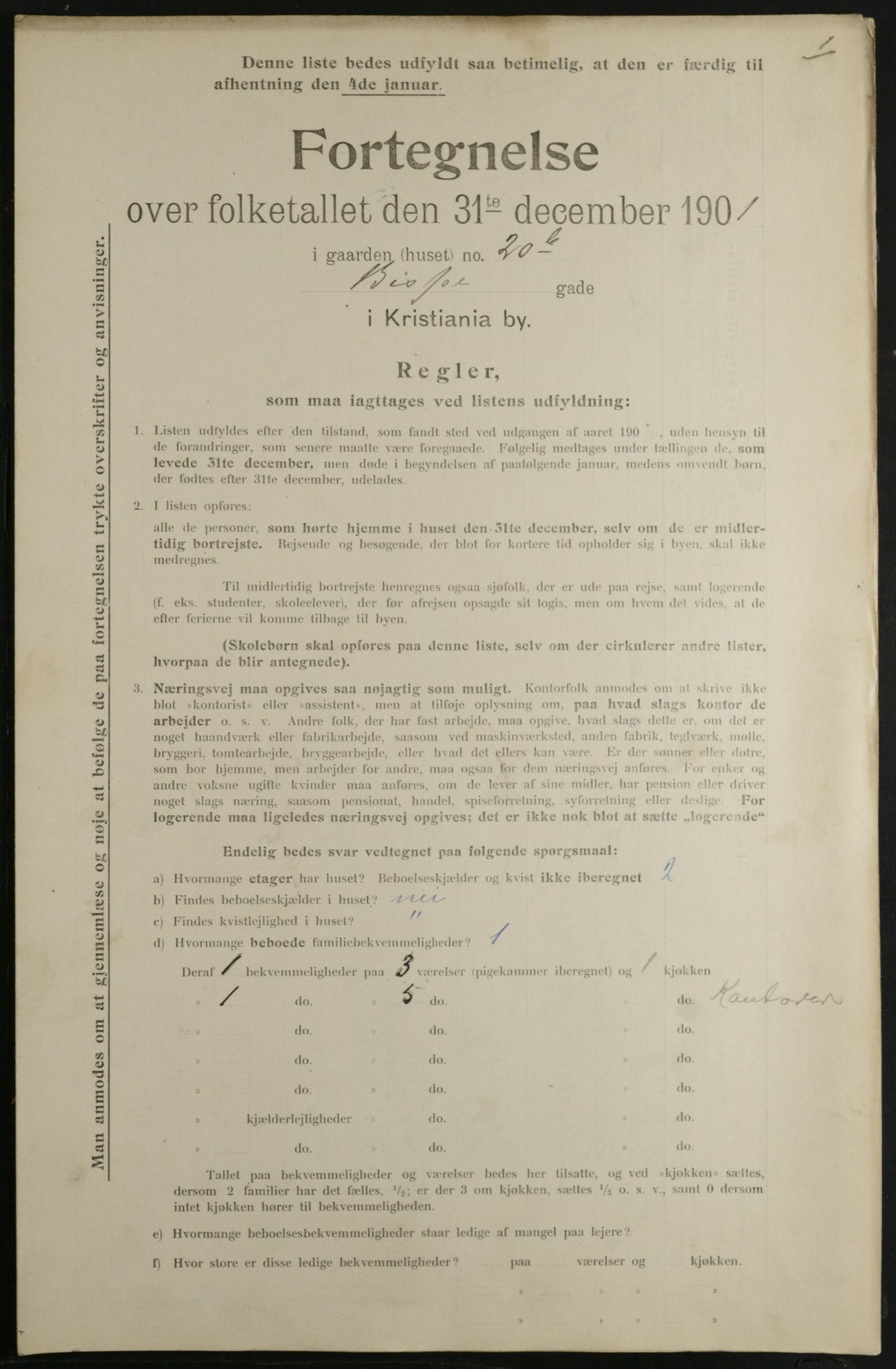 OBA, Municipal Census 1901 for Kristiania, 1901, p. 928