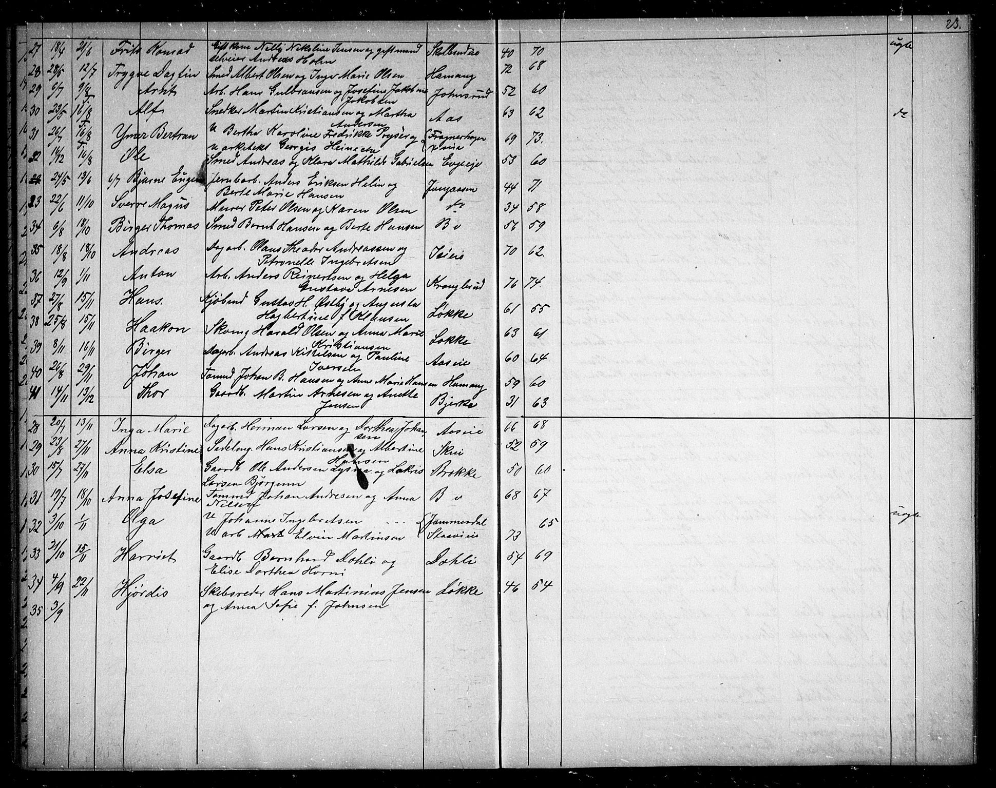 Asker prestekontor Kirkebøker, SAO/A-10256a/G/Gb/L0004: Parish register (copy) no. II 4, 1890-1899, p. 23