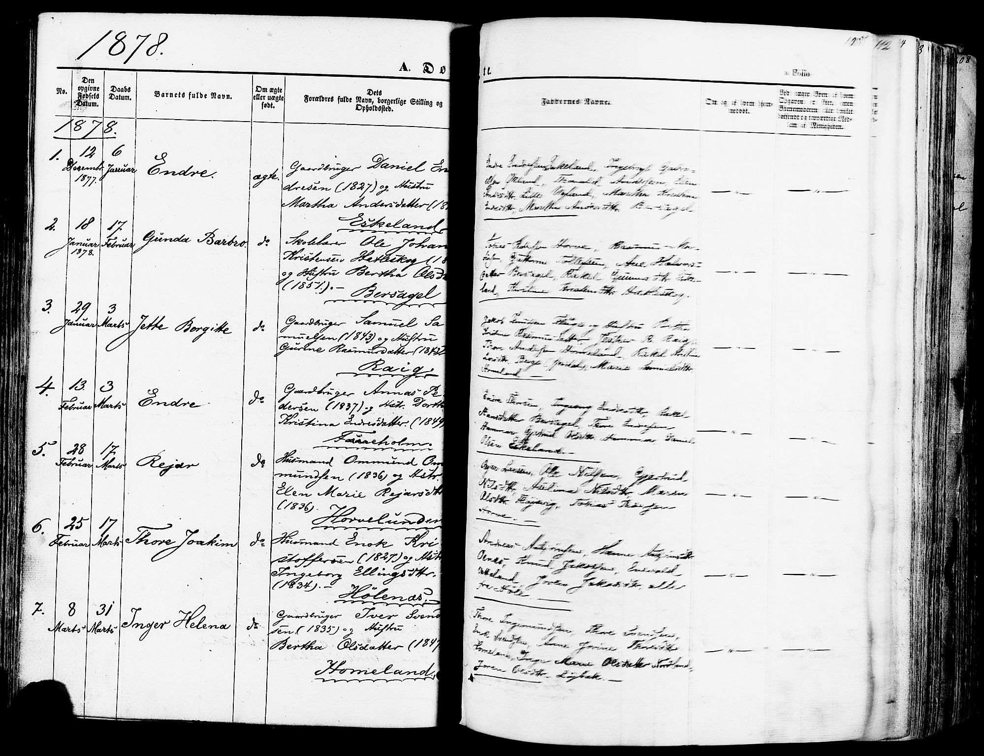Høgsfjord sokneprestkontor, SAST/A-101624/H/Ha/Haa/L0002: Parish register (official) no. A 2, 1855-1885, p. 108