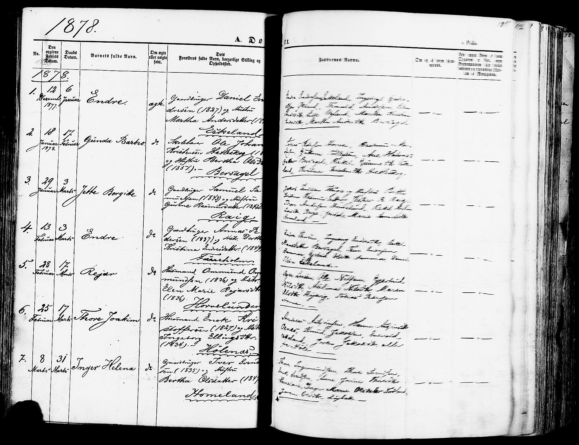 Høgsfjord sokneprestkontor, AV/SAST-A-101624/H/Ha/Haa/L0002: Parish register (official) no. A 2, 1855-1885, p. 108