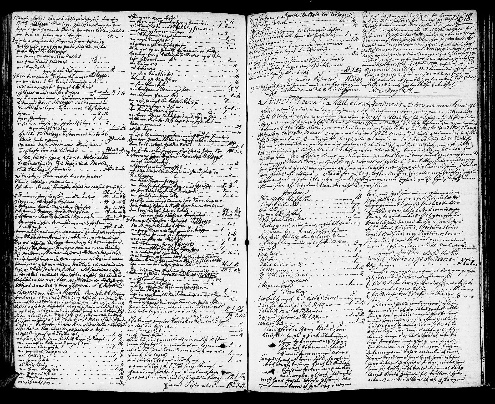 Orkdal sorenskriveri, SAT/A-4169/1/3/3Aa/L0008: Skifteprotokoller, 1782-1796, p. 617b-618a