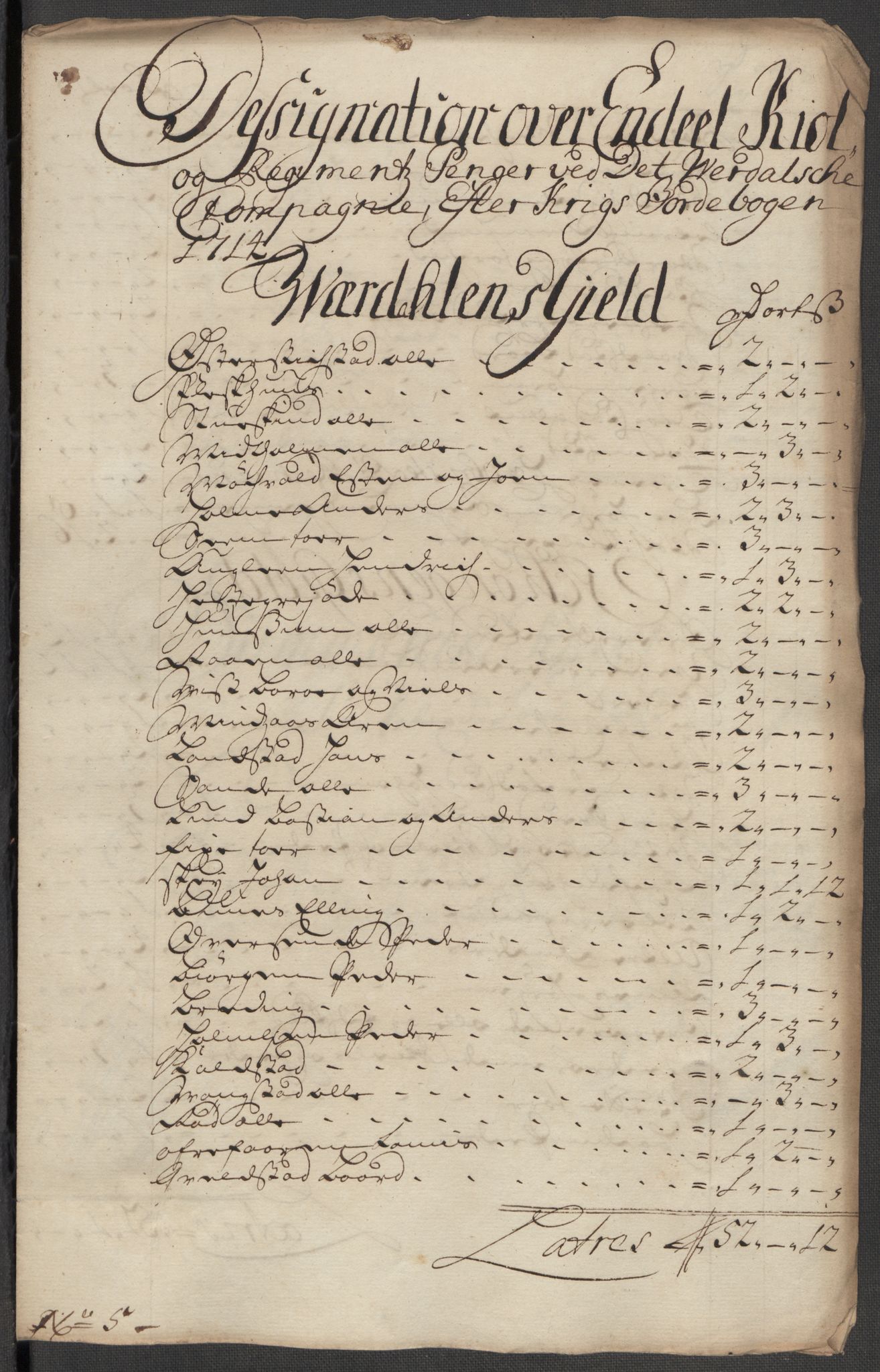 Rentekammeret inntil 1814, Reviderte regnskaper, Fogderegnskap, RA/EA-4092/R62/L4204: Fogderegnskap Stjørdal og Verdal, 1714, p. 124