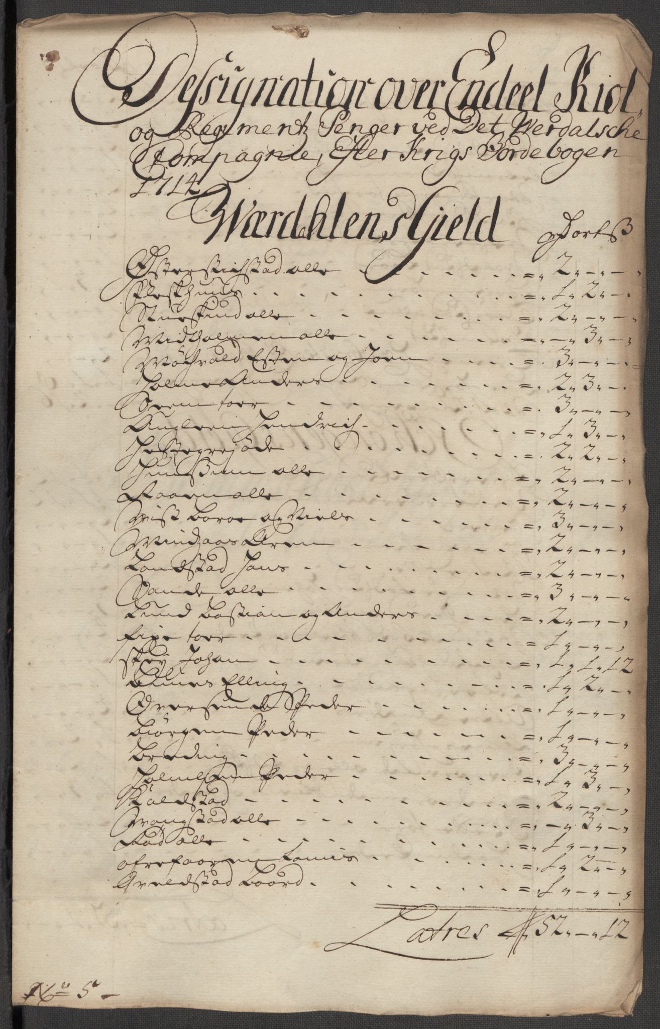 Rentekammeret inntil 1814, Reviderte regnskaper, Fogderegnskap, AV/RA-EA-4092/R62/L4204: Fogderegnskap Stjørdal og Verdal, 1714, p. 124