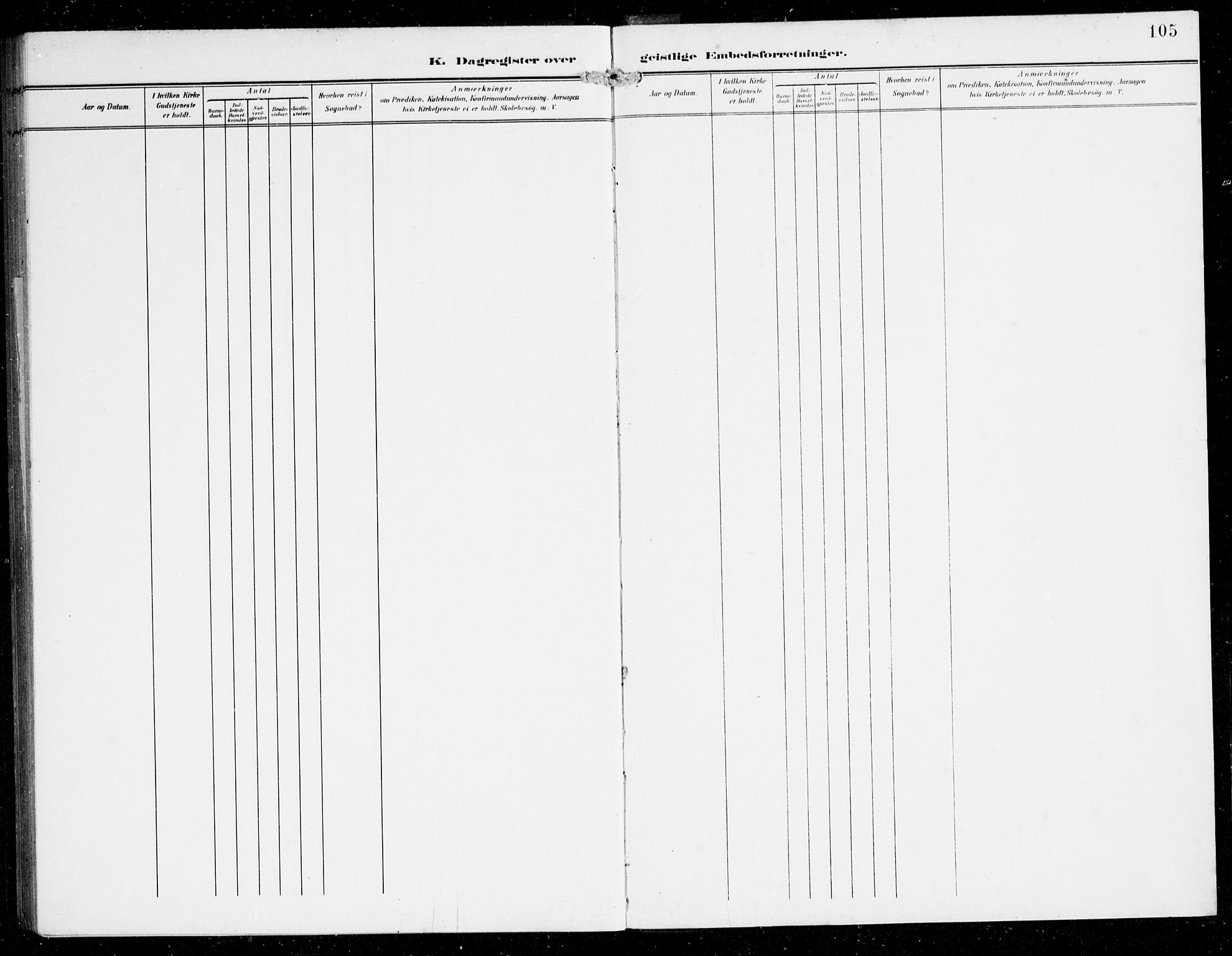 Etne sokneprestembete, AV/SAB-A-75001/H/Haa: Parish register (official) no. E 2, 1905-1922, p. 105