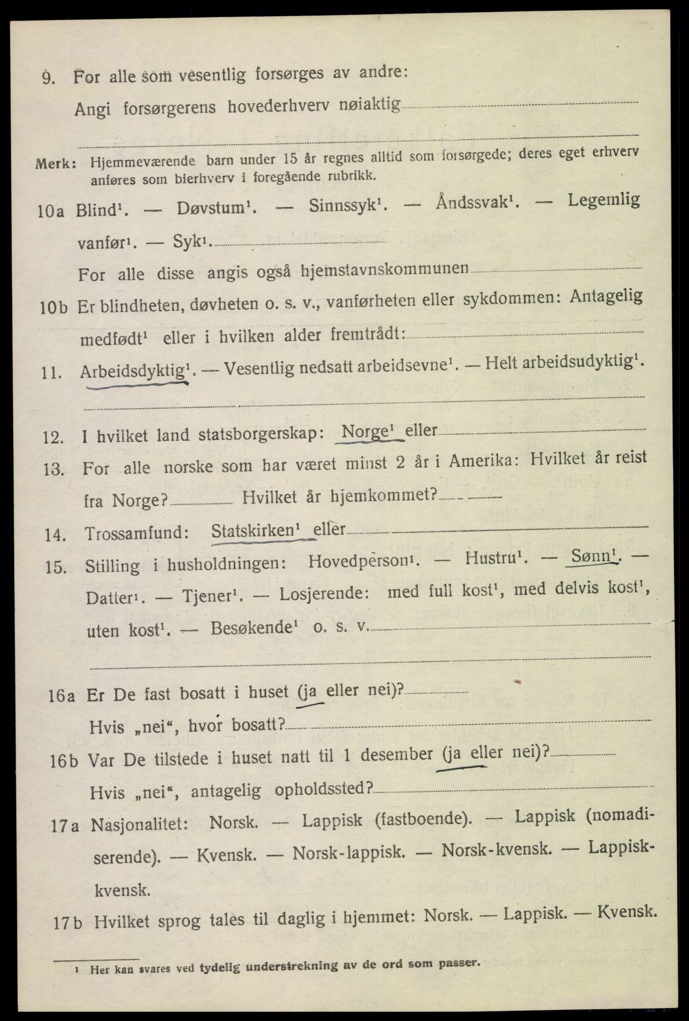 SAH, 1920 census for Eina, 1920, p. 1761