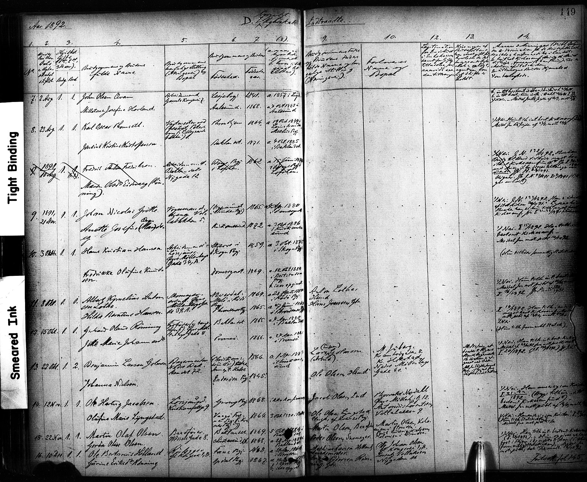 Ministerialprotokoller, klokkerbøker og fødselsregistre - Sør-Trøndelag, SAT/A-1456/604/L0189: Parish register (official) no. 604A10, 1878-1892, p. 149