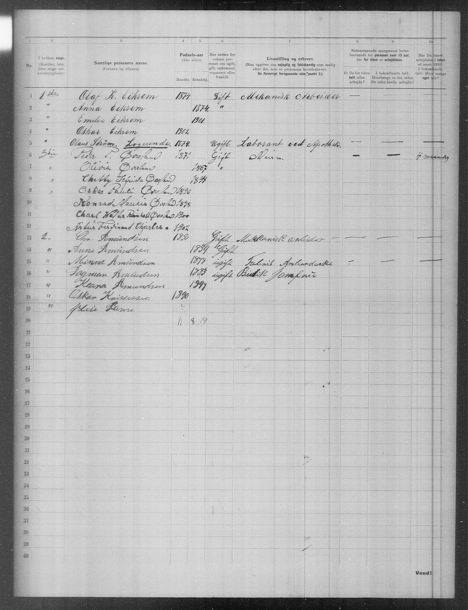 OBA, Municipal Census 1903 for Kristiania, 1903, p. 6893