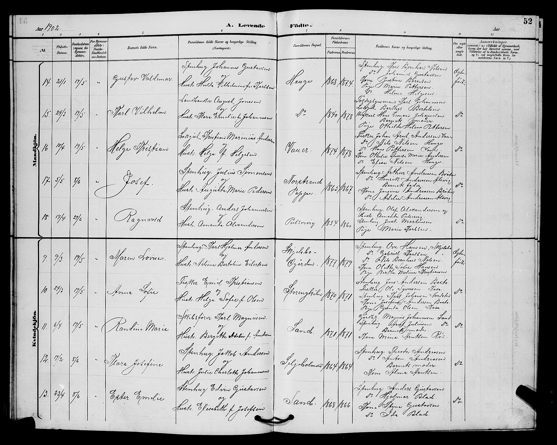 Hvaler prestekontor Kirkebøker, AV/SAO-A-2001/G/Gb/L0001: Parish register (copy) no. II 1, 1892-1904, p. 52