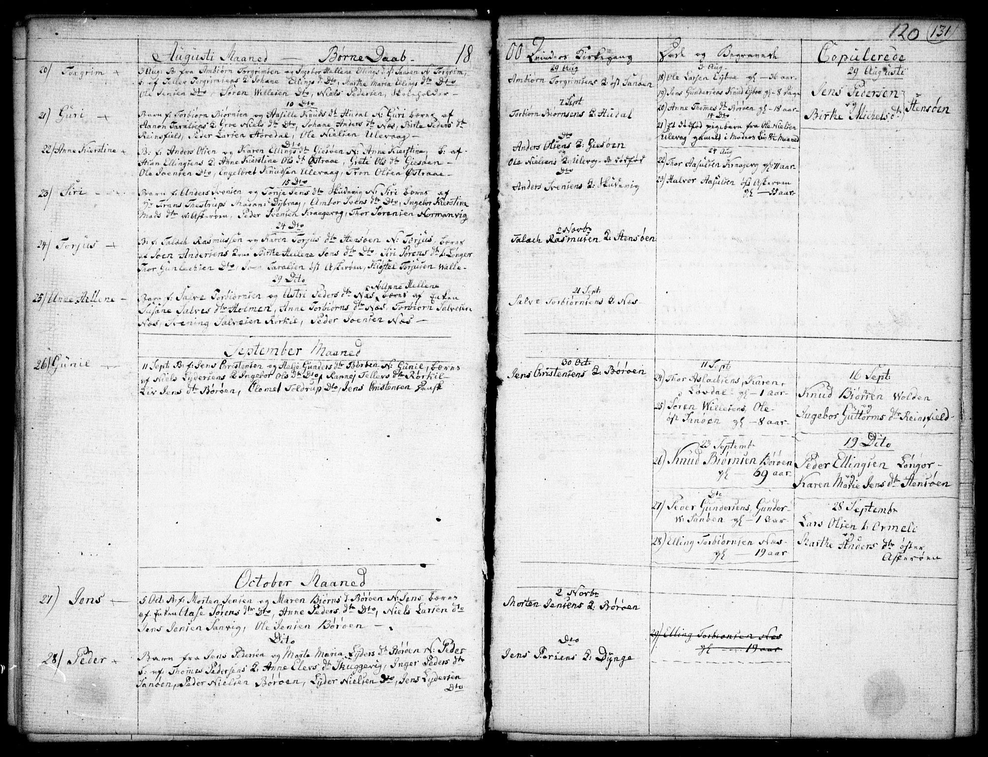 Dypvåg sokneprestkontor, AV/SAK-1111-0007/F/Fb/Fba/L0007: Parish register (copy) no. B 7, 1762-1810, p. 120