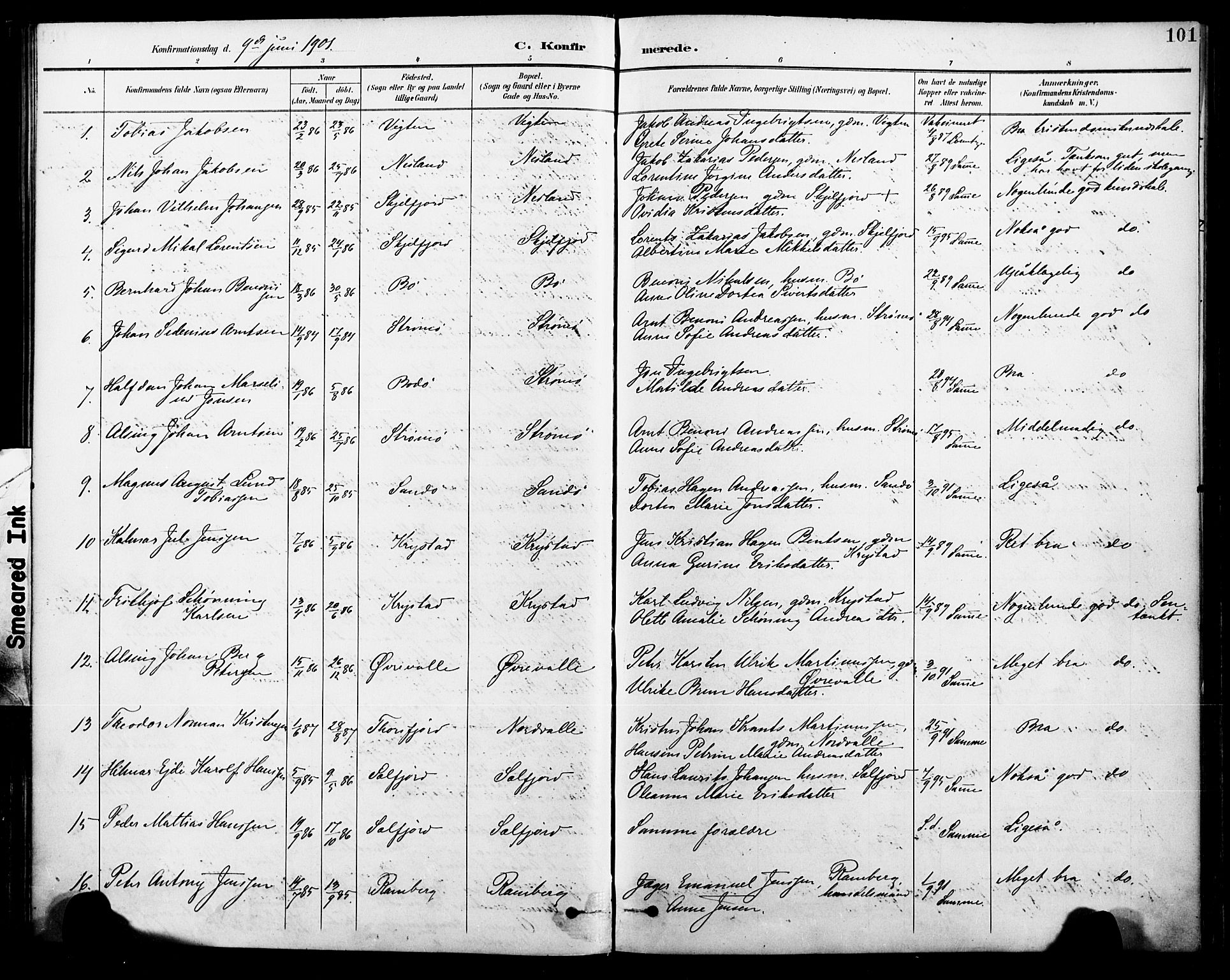 Ministerialprotokoller, klokkerbøker og fødselsregistre - Nordland, SAT/A-1459/885/L1205: Parish register (official) no. 885A06, 1892-1905, p. 101