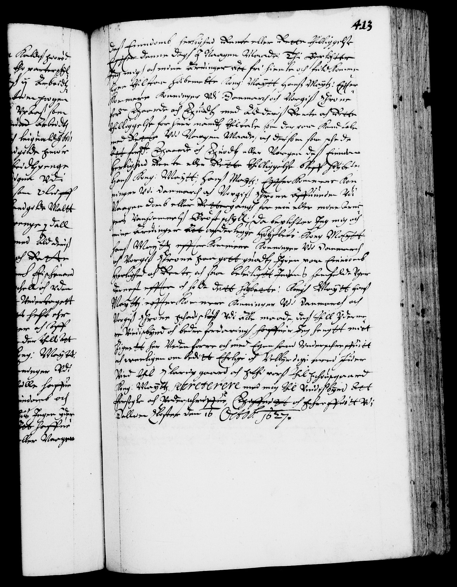 Danske Kanselli 1572-1799, AV/RA-EA-3023/F/Fc/Fca/Fcaa/L0004: Norske registre (mikrofilm), 1617-1630, p. 413a