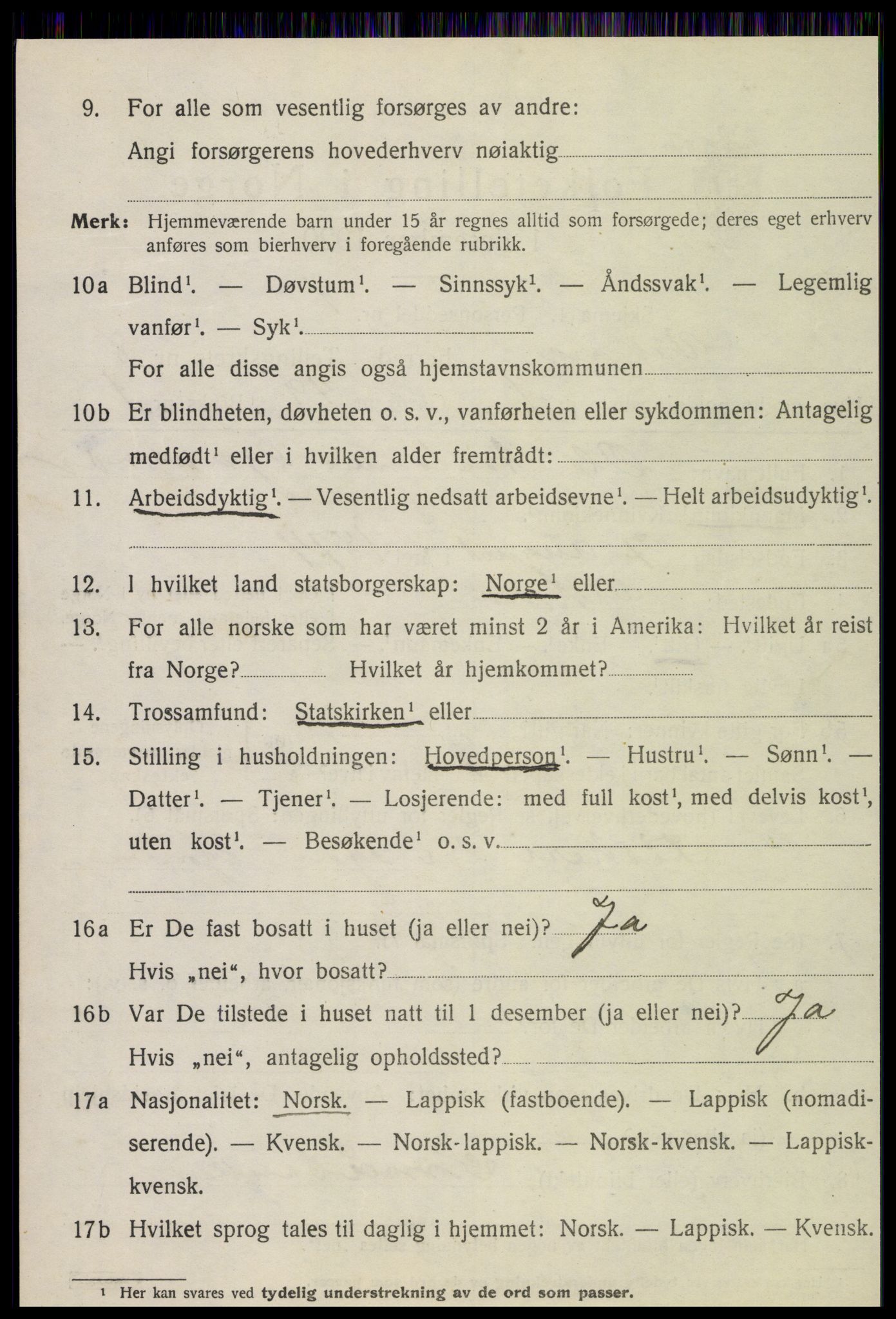 SAT, 1920 census for Vikna, 1920, p. 5988