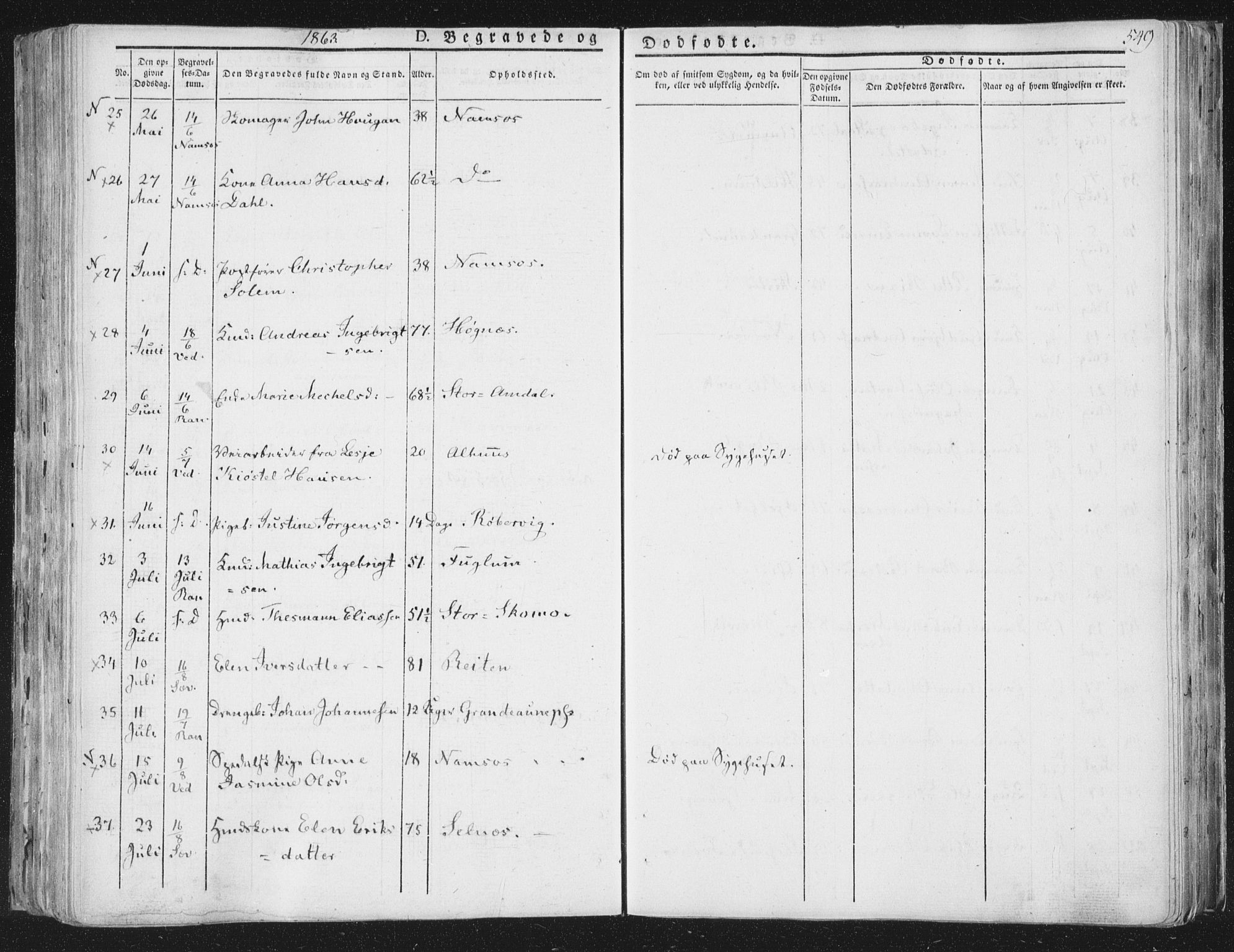 Ministerialprotokoller, klokkerbøker og fødselsregistre - Nord-Trøndelag, AV/SAT-A-1458/764/L0552: Parish register (official) no. 764A07b, 1824-1865, p. 549