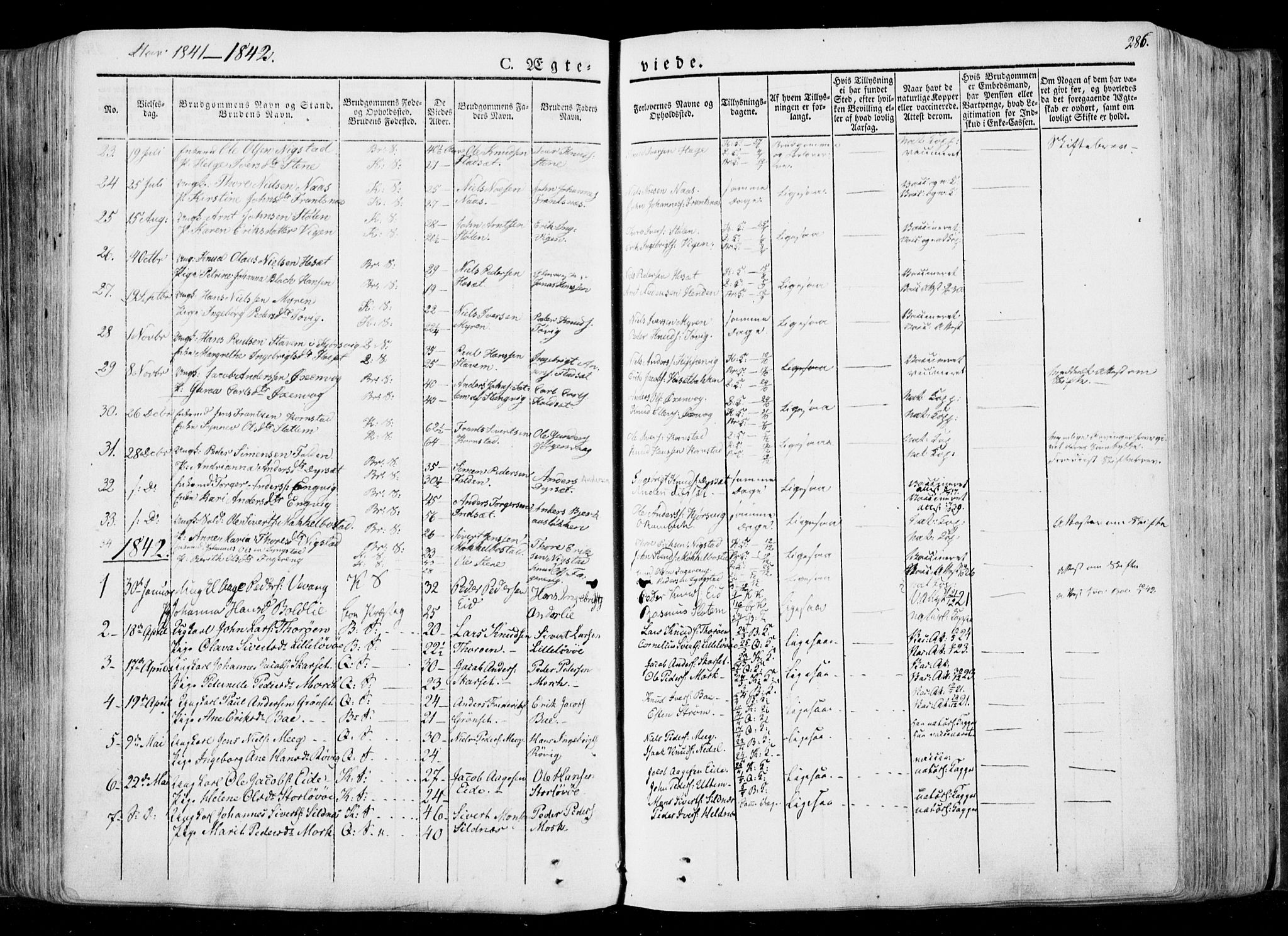 Ministerialprotokoller, klokkerbøker og fødselsregistre - Møre og Romsdal, SAT/A-1454/568/L0803: Parish register (official) no. 568A10, 1830-1853, p. 286