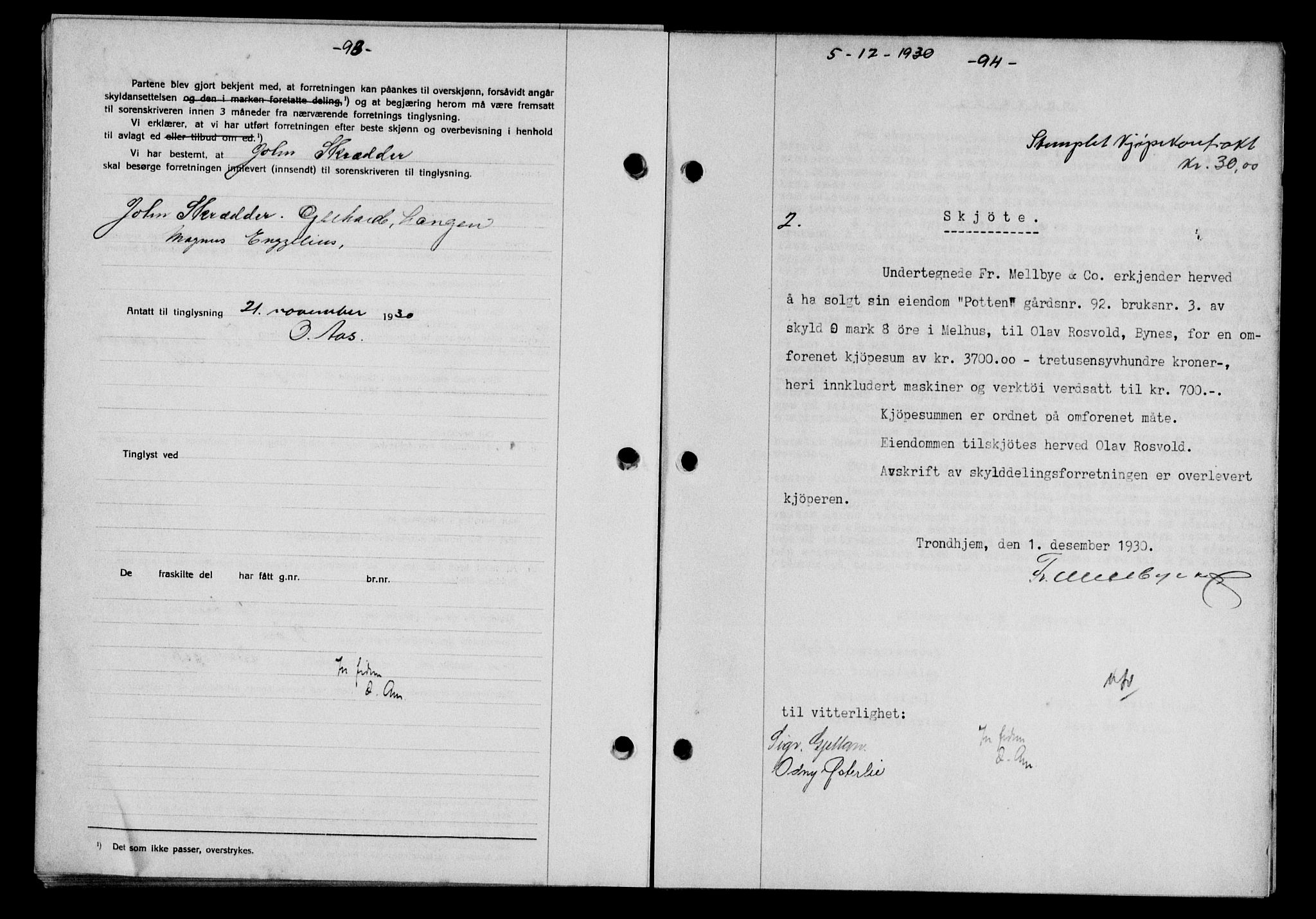 Gauldal sorenskriveri, AV/SAT-A-0014/1/2/2C/L0041: Mortgage book no. 42-43, 1930-1931, Deed date: 05.12.1930