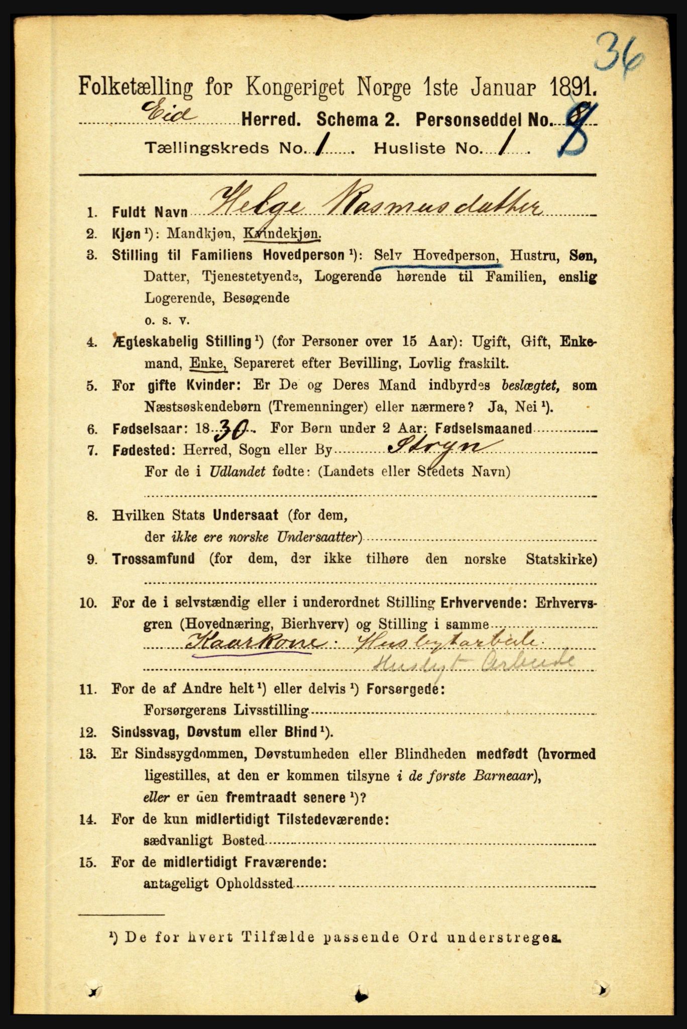 RA, 1891 census for 1443 Eid, 1891, p. 85