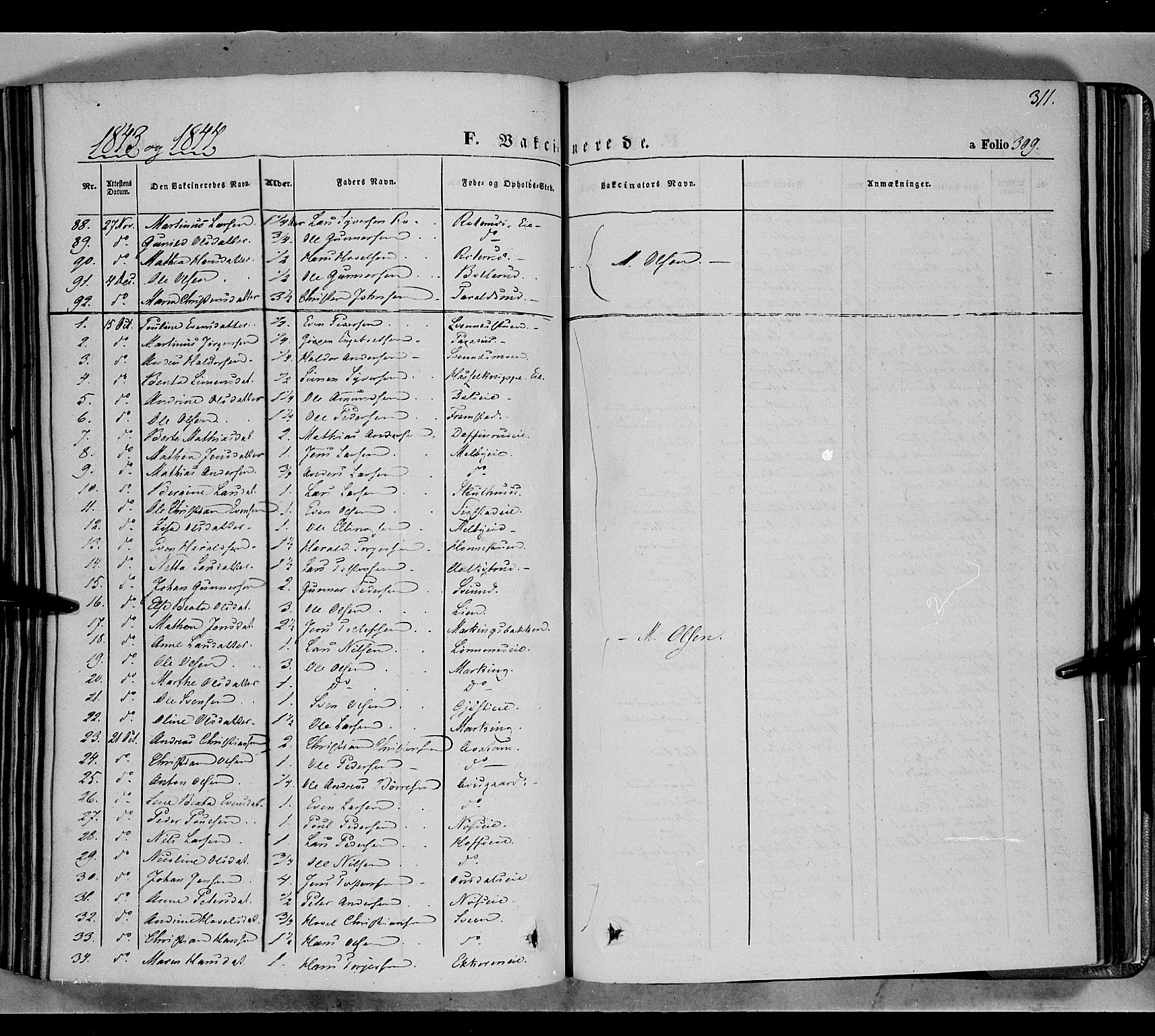 Biri prestekontor, SAH/PREST-096/H/Ha/Haa/L0005: Parish register (official) no. 5, 1843-1854, p. 311