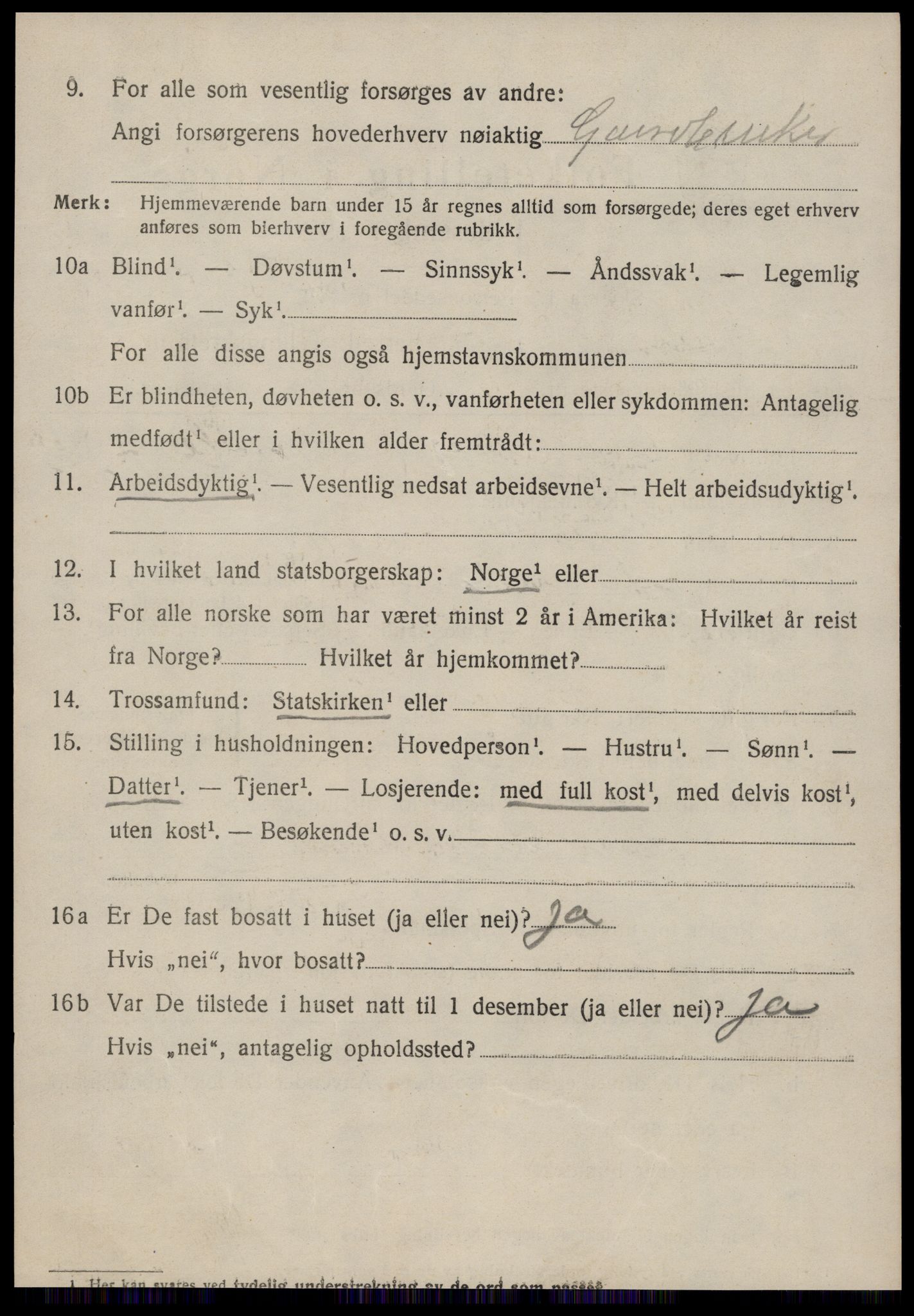 SAT, 1920 census for Sunnylven, 1920, p. 917