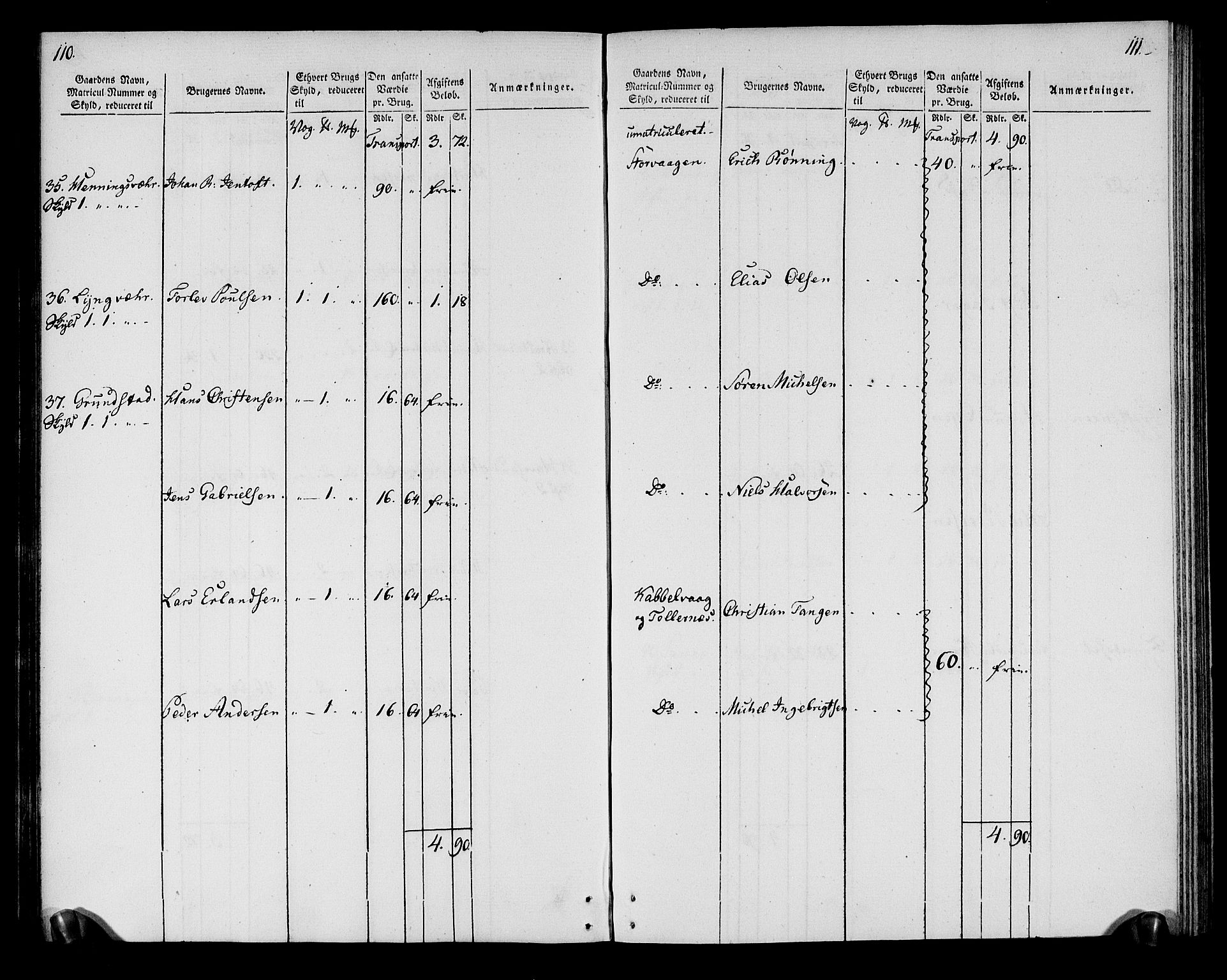 Rentekammeret inntil 1814, Realistisk ordnet avdeling, AV/RA-EA-4070/N/Ne/Nea/L0164: Vesterålen, Andenes og Lofoten fogderi. Oppebørselsregister, 1803, p. 58