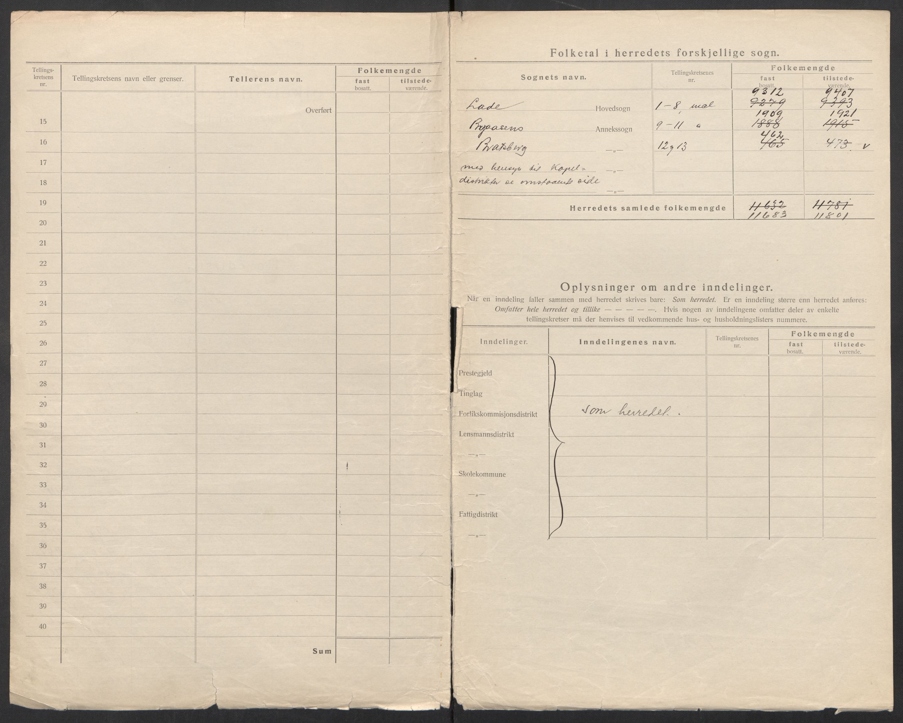 SAT, 1920 census for Strinda, 1920, p. 5