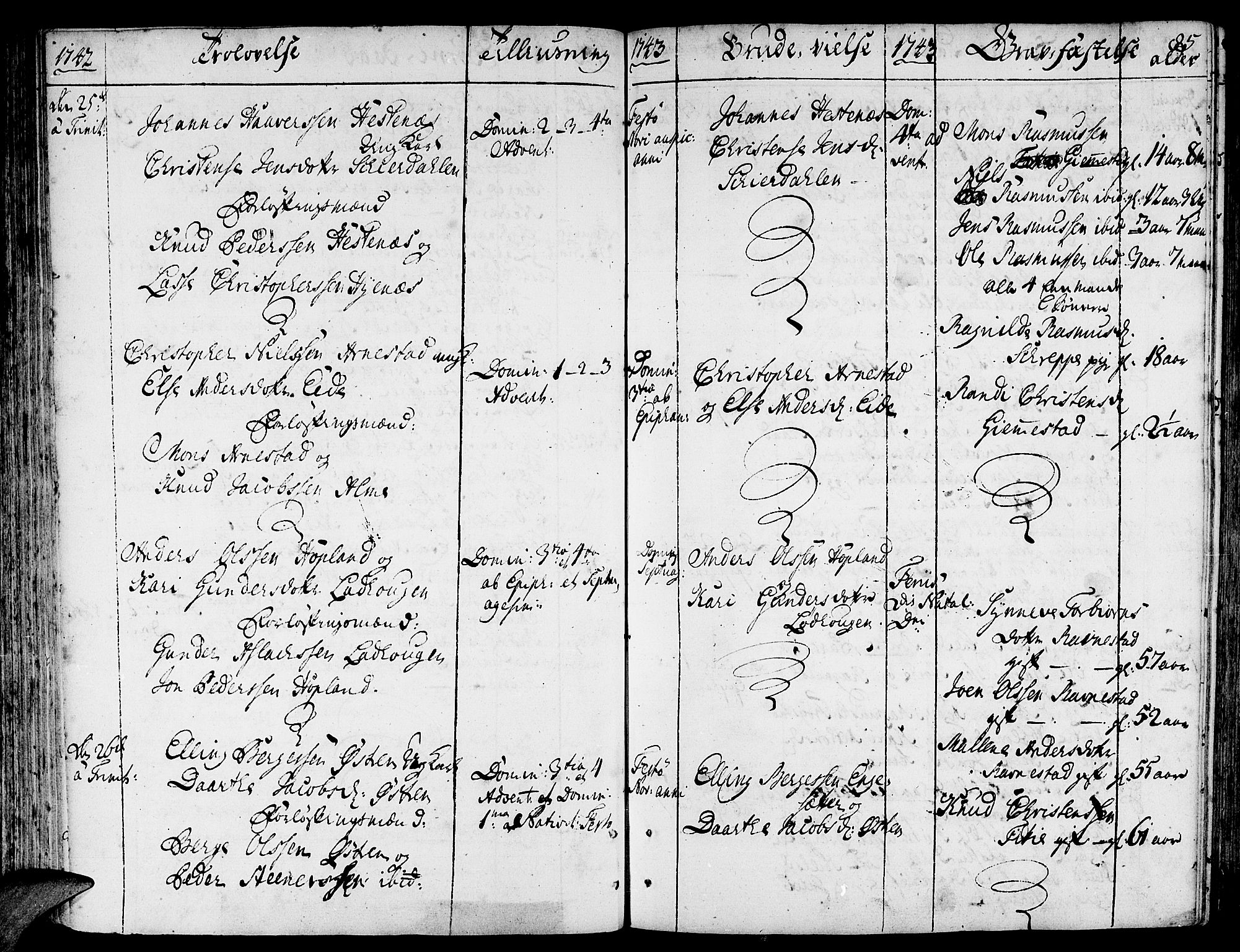 Gloppen sokneprestembete, AV/SAB-A-80101/H/Haa/Haaa/L0003: Parish register (official) no. A 3, 1739-1757, p. 85
