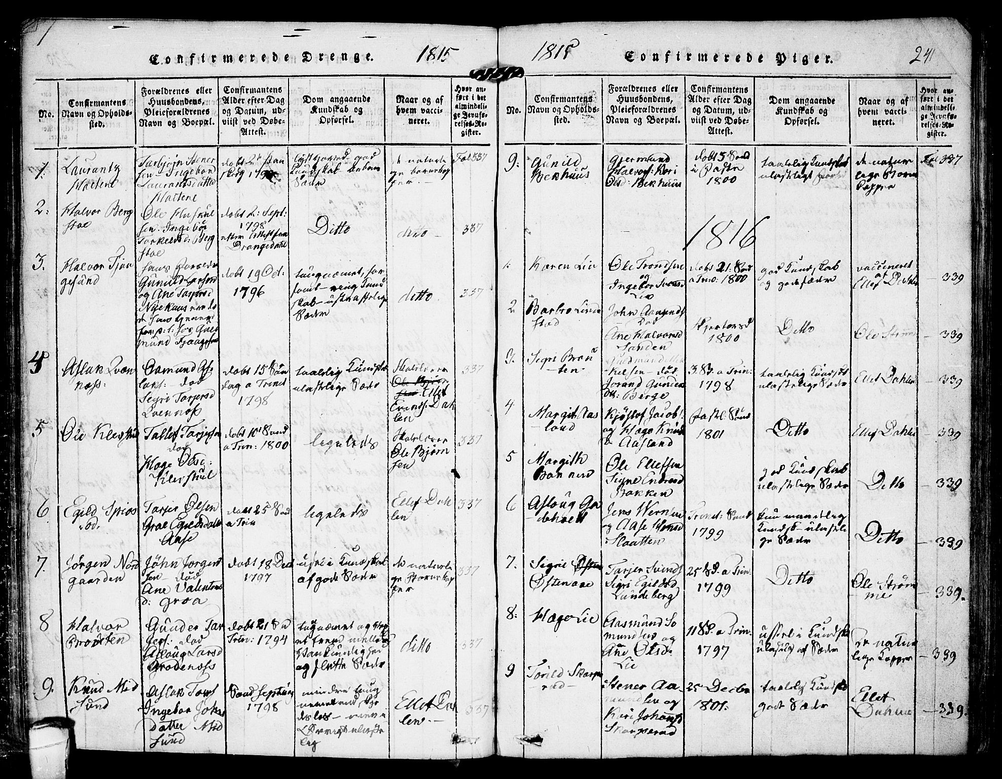 Kviteseid kirkebøker, SAKO/A-276/F/Fa/L0005: Parish register (official) no. I 5, 1815-1836, p. 241