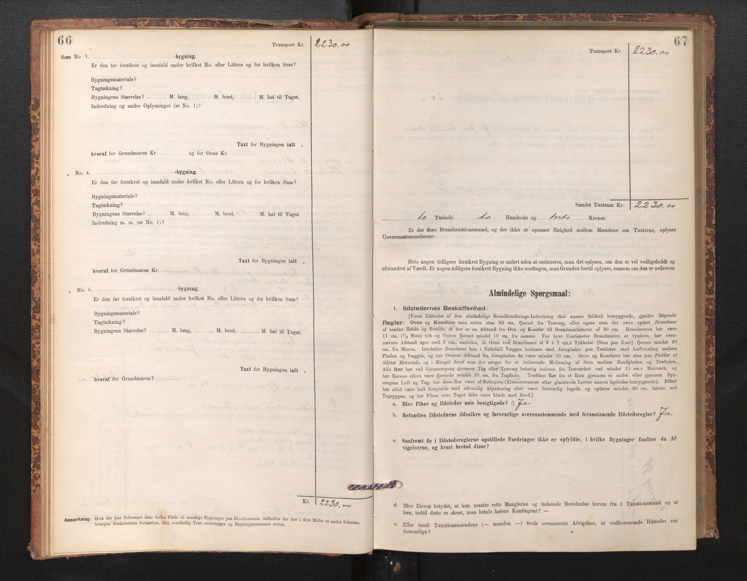 Lensmannen i Stord, SAB/A-35001/0012/L0002: Branntakstprotokoll, skjematakst, 1897-1922, p. 66-67