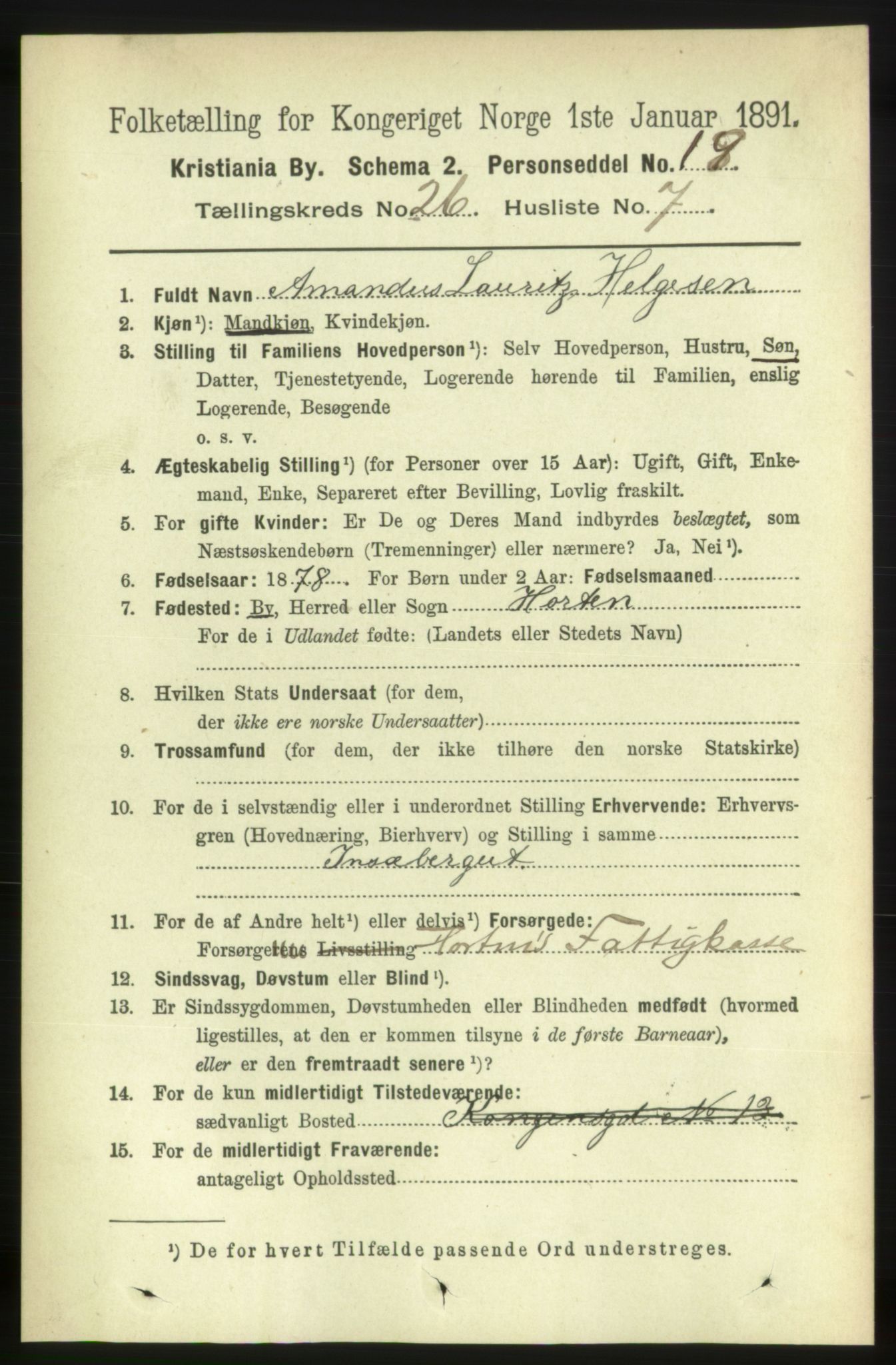 RA, 1891 census for 0301 Kristiania, 1891, p. 13177