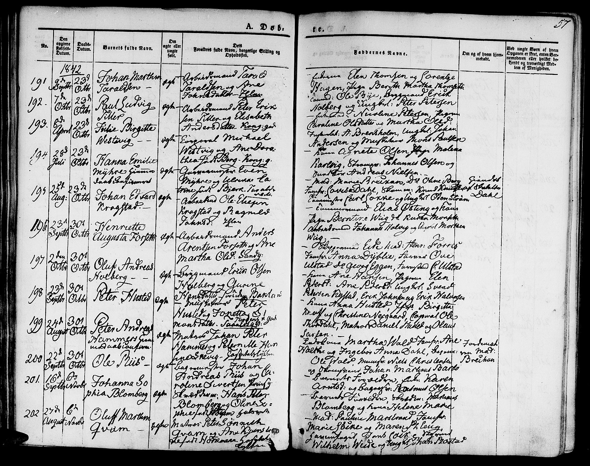 Ministerialprotokoller, klokkerbøker og fødselsregistre - Sør-Trøndelag, SAT/A-1456/601/L0048: Parish register (official) no. 601A16, 1840-1847, p. 57