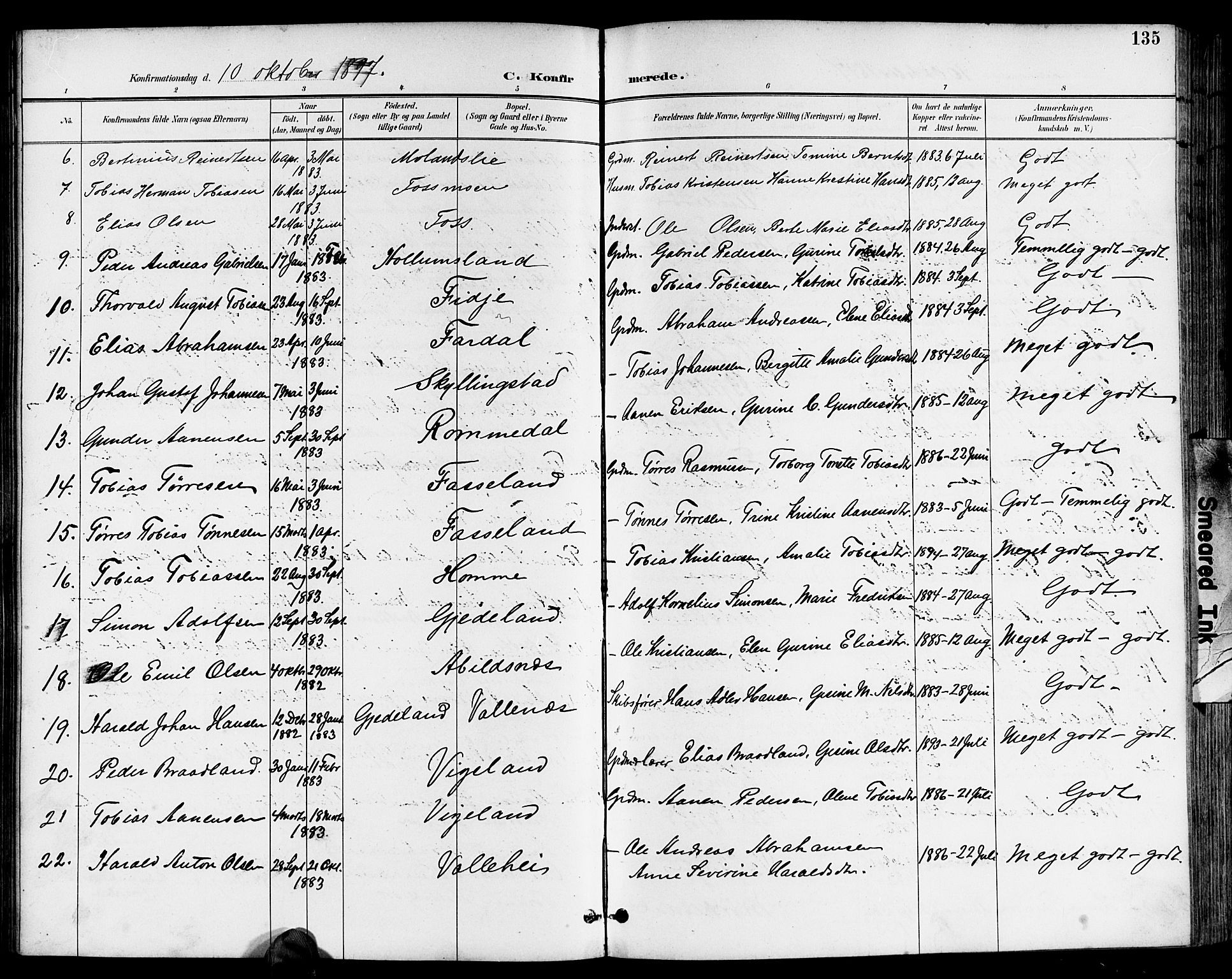 Sør-Audnedal sokneprestkontor, AV/SAK-1111-0039/F/Fb/Fbb/L0006: Parish register (copy) no. B 6, 1893-1915, p. 136