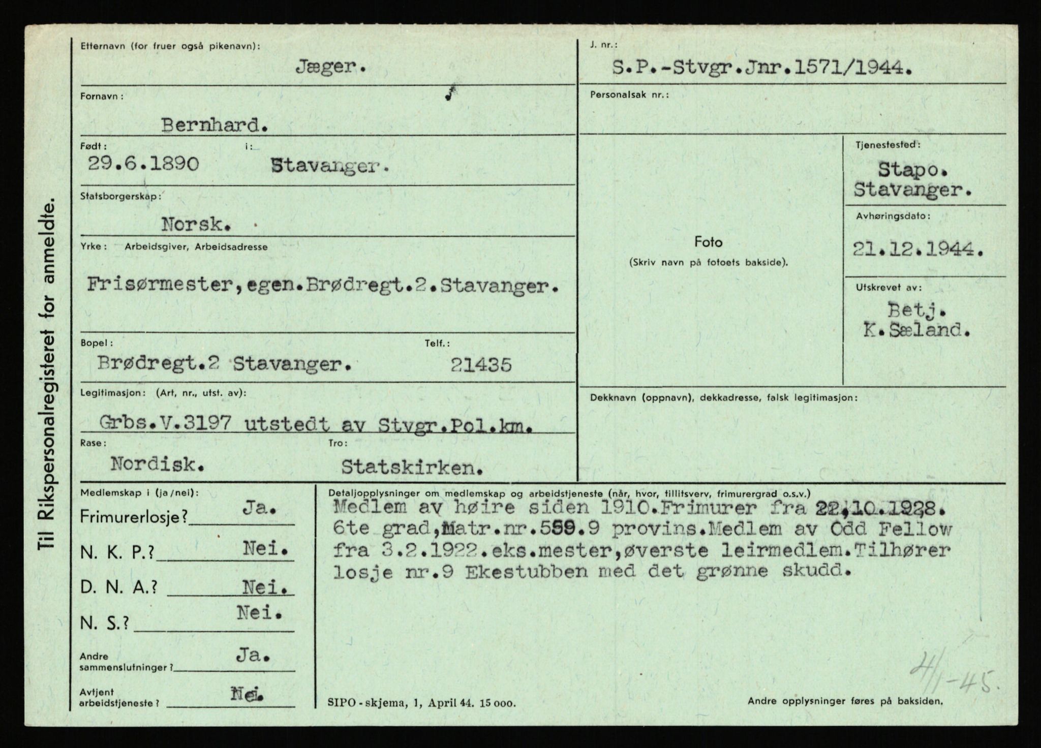 Statspolitiet - Hovedkontoret / Osloavdelingen, AV/RA-S-1329/C/Ca/L0008: Johan(nes)sen - Knoph, 1943-1945, p. 2648