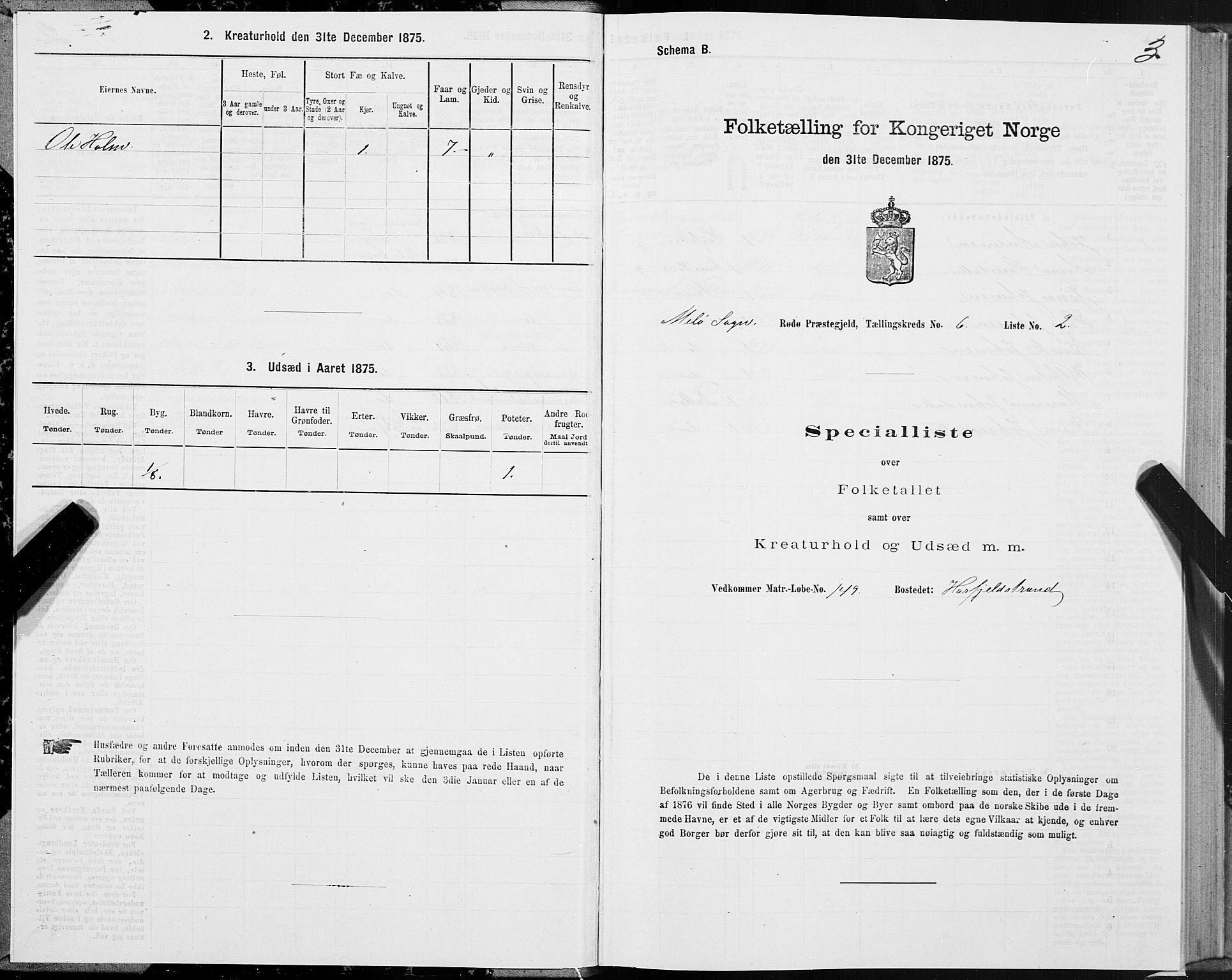 SAT, 1875 census for 1836P Rødøy, 1875, p. 3003