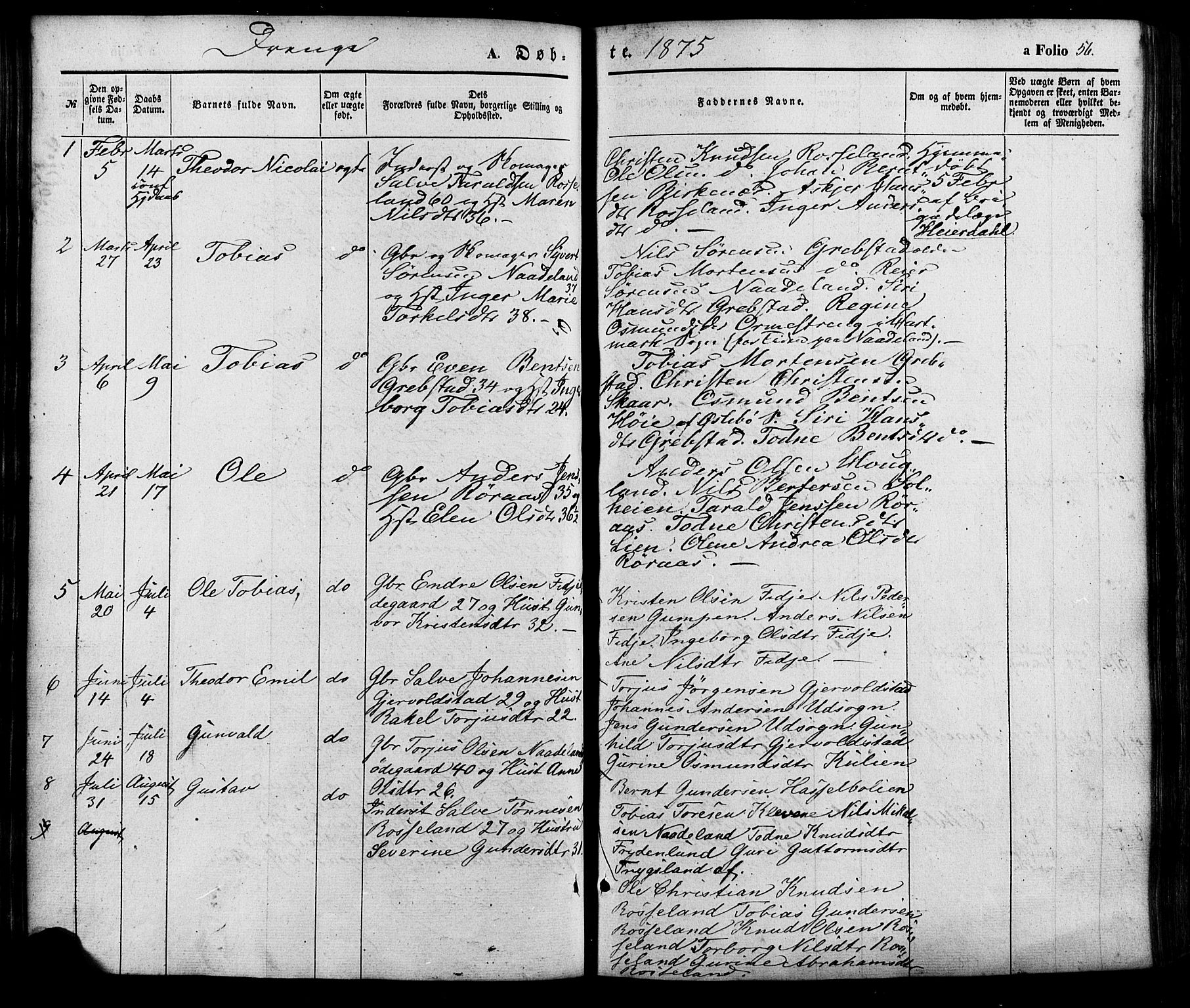 Søgne sokneprestkontor, SAK/1111-0037/F/Fa/Faa/L0002: Parish register (official) no. A 2, 1854-1882, p. 56